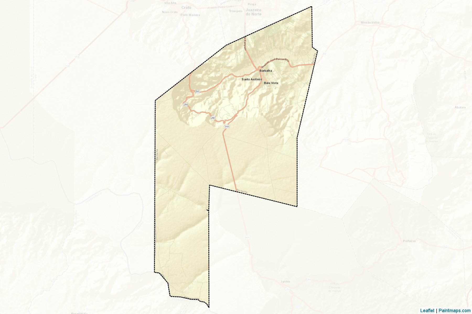 Muestras de recorte de mapas Barbalha (Ceara)-2