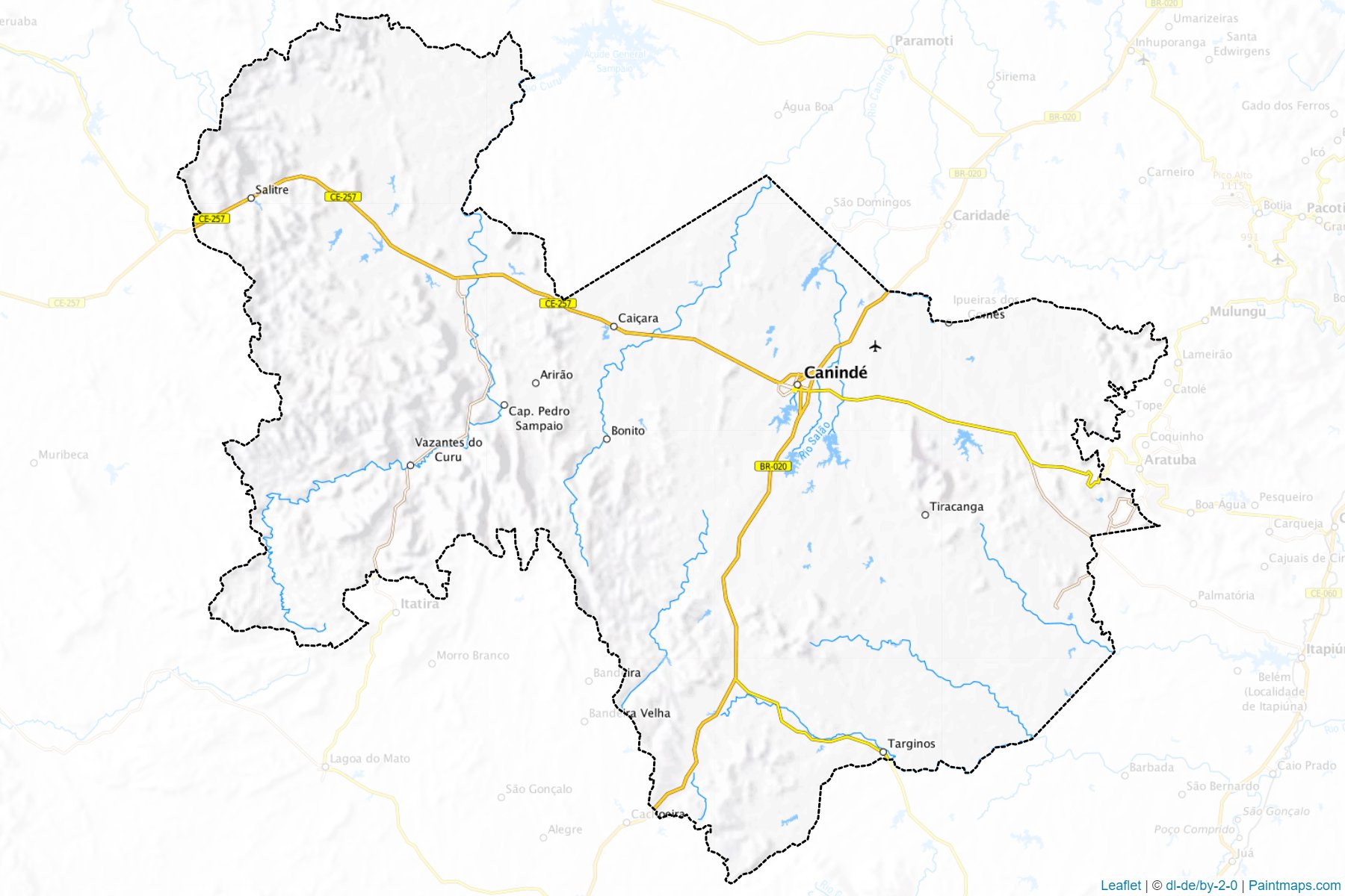 Muestras de recorte de mapas Caninde (Ceara)-1