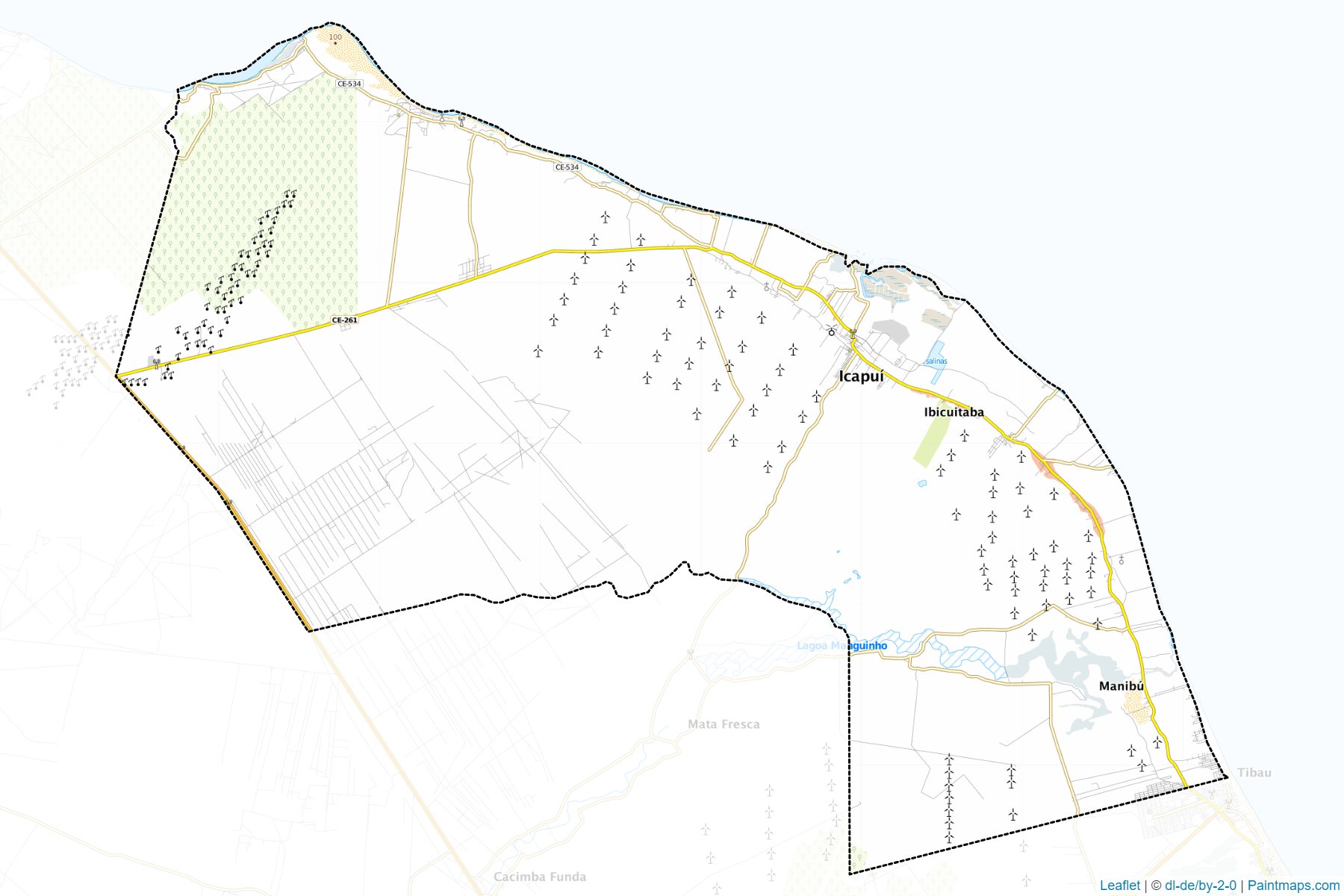 Muestras de recorte de mapas Icapui (Ceara)-1