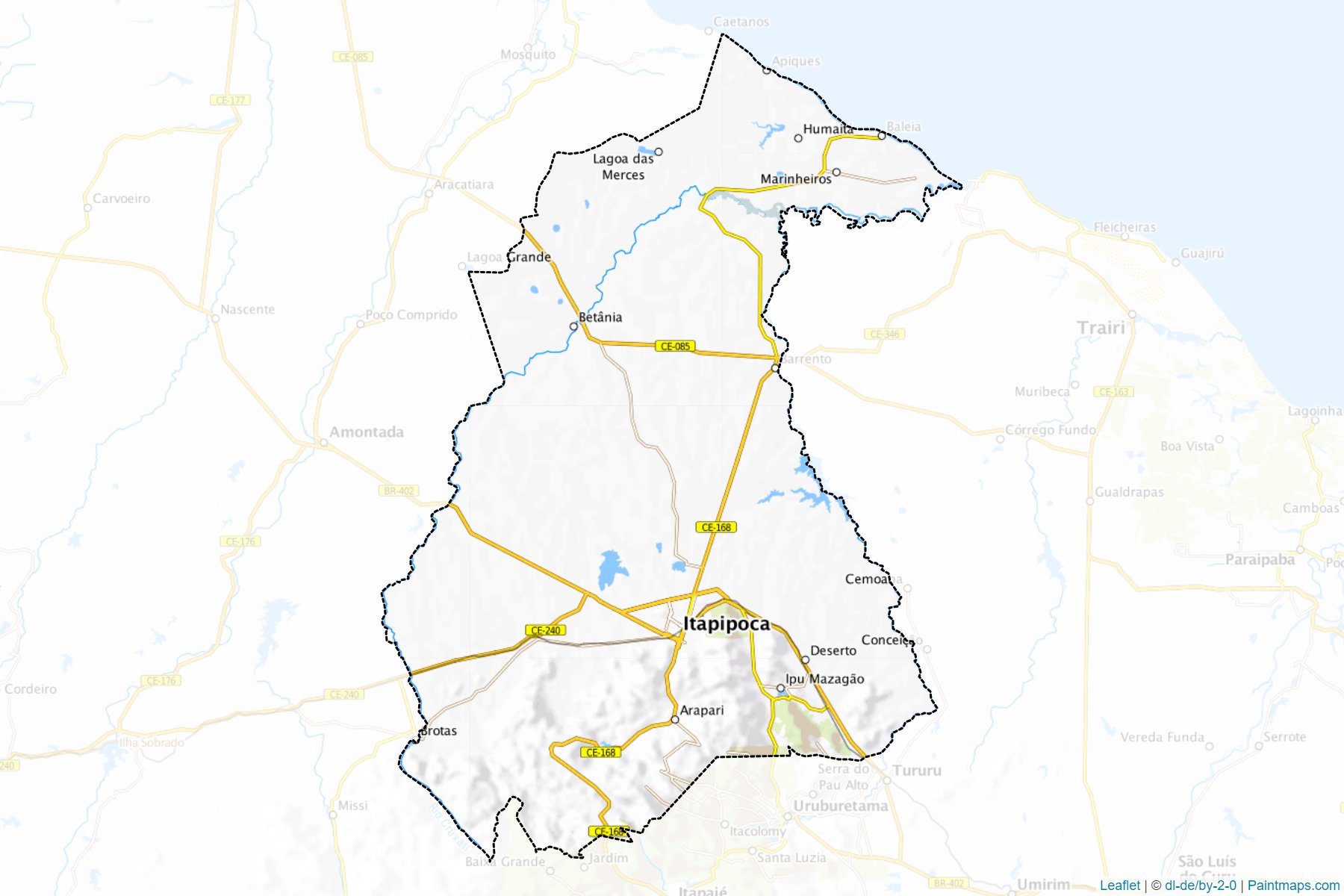 Muestras de recorte de mapas Itapipoca (Ceara)-1