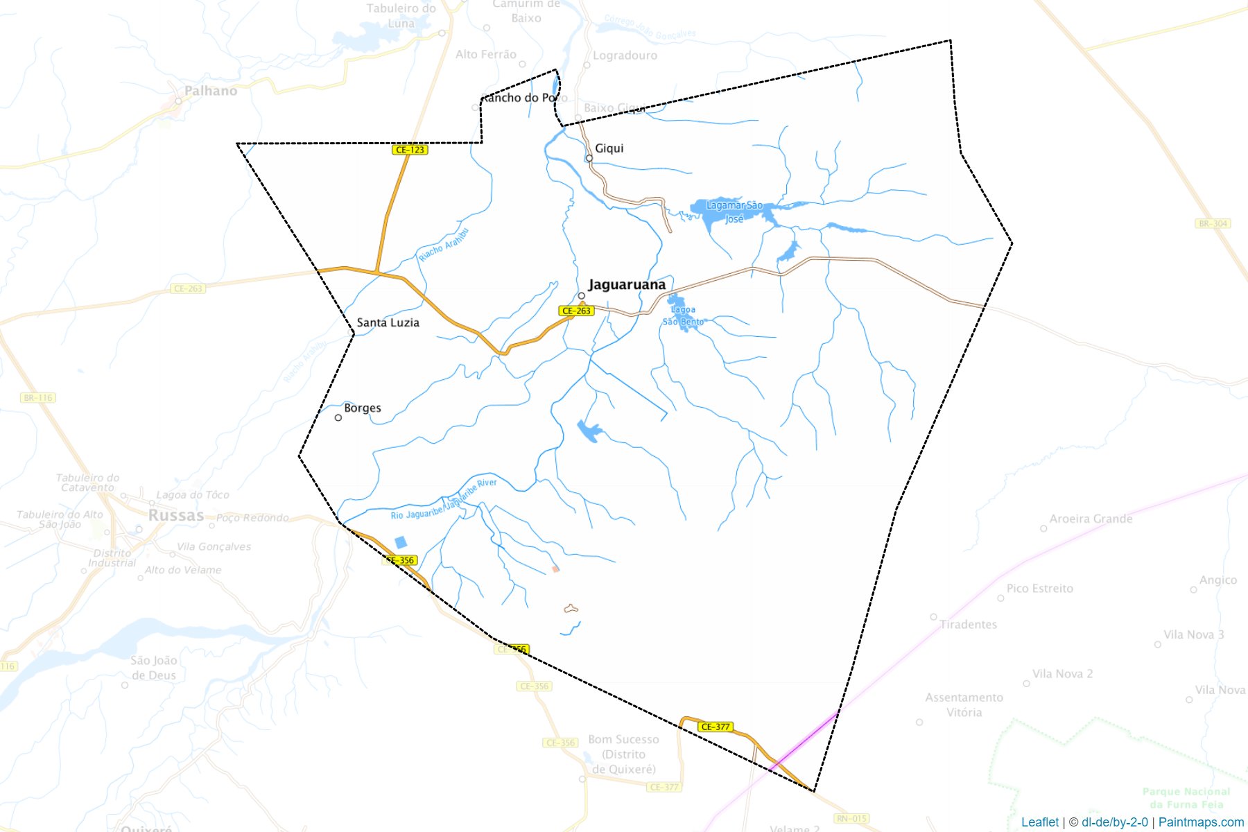 Muestras de recorte de mapas Jaguaruana (Ceara)-1