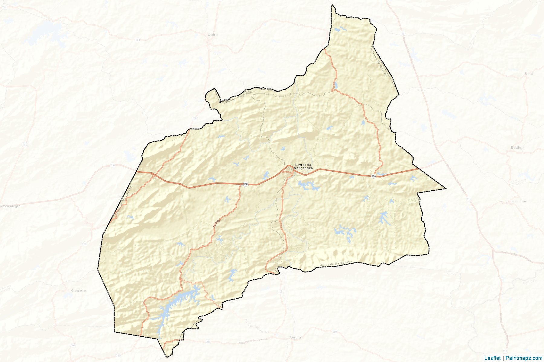 Muestras de recorte de mapas Lavras da Mangabeira (Ceara)-2