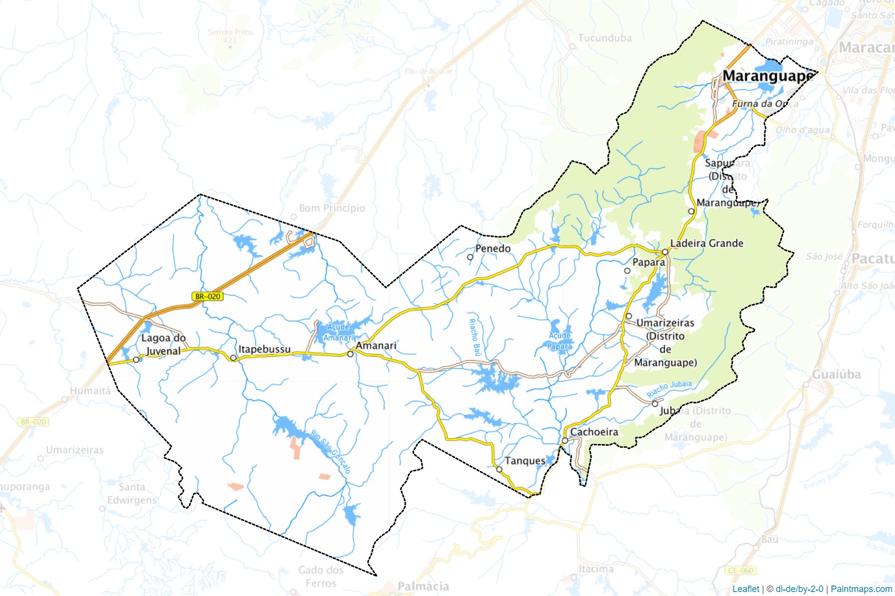 Muestras de recorte de mapas Maranguape (Ceara)-1