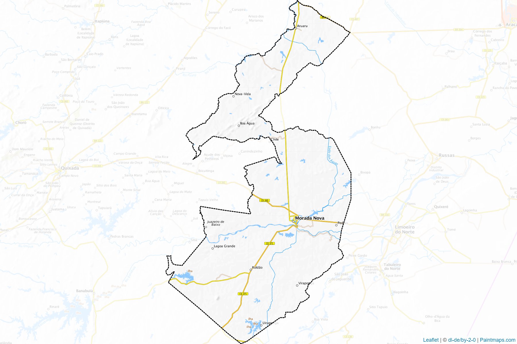 Muestras de recorte de mapas Morada Nova (Ceara)-1