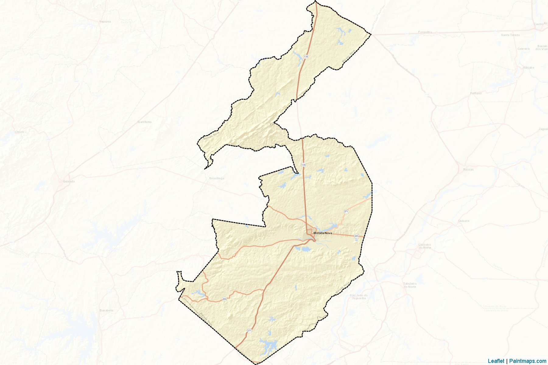 Muestras de recorte de mapas Morada Nova (Ceara)-2