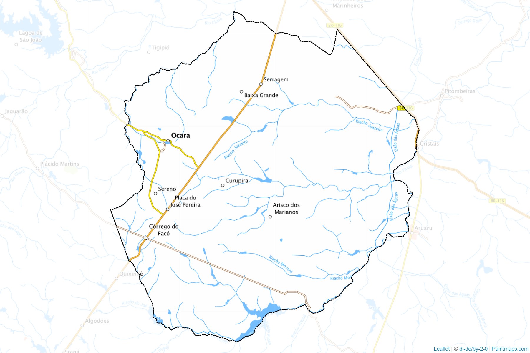 Muestras de recorte de mapas Ocara (Ceara)-1