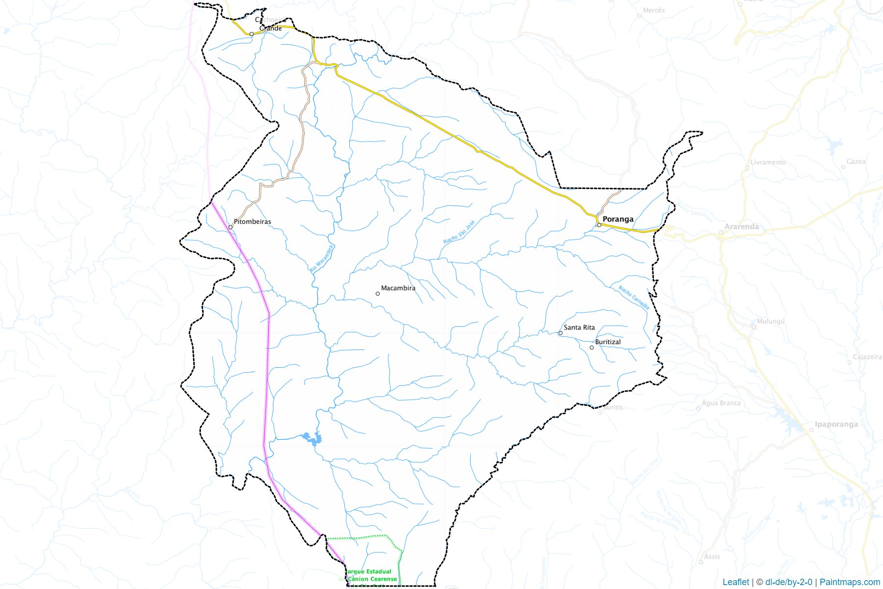 Muestras de recorte de mapas Poranga (Ceara)-1