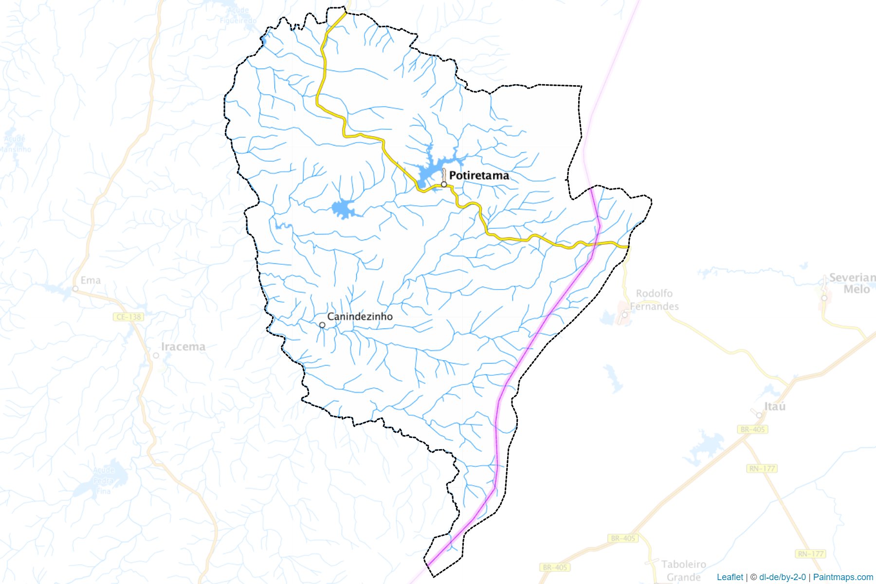 Muestras de recorte de mapas Potiretama (Ceara)-1