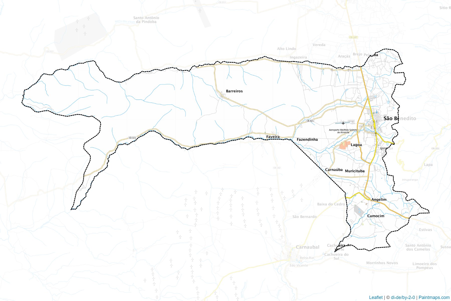 Muestras de recorte de mapas Sao Benedito (Ceara)-1