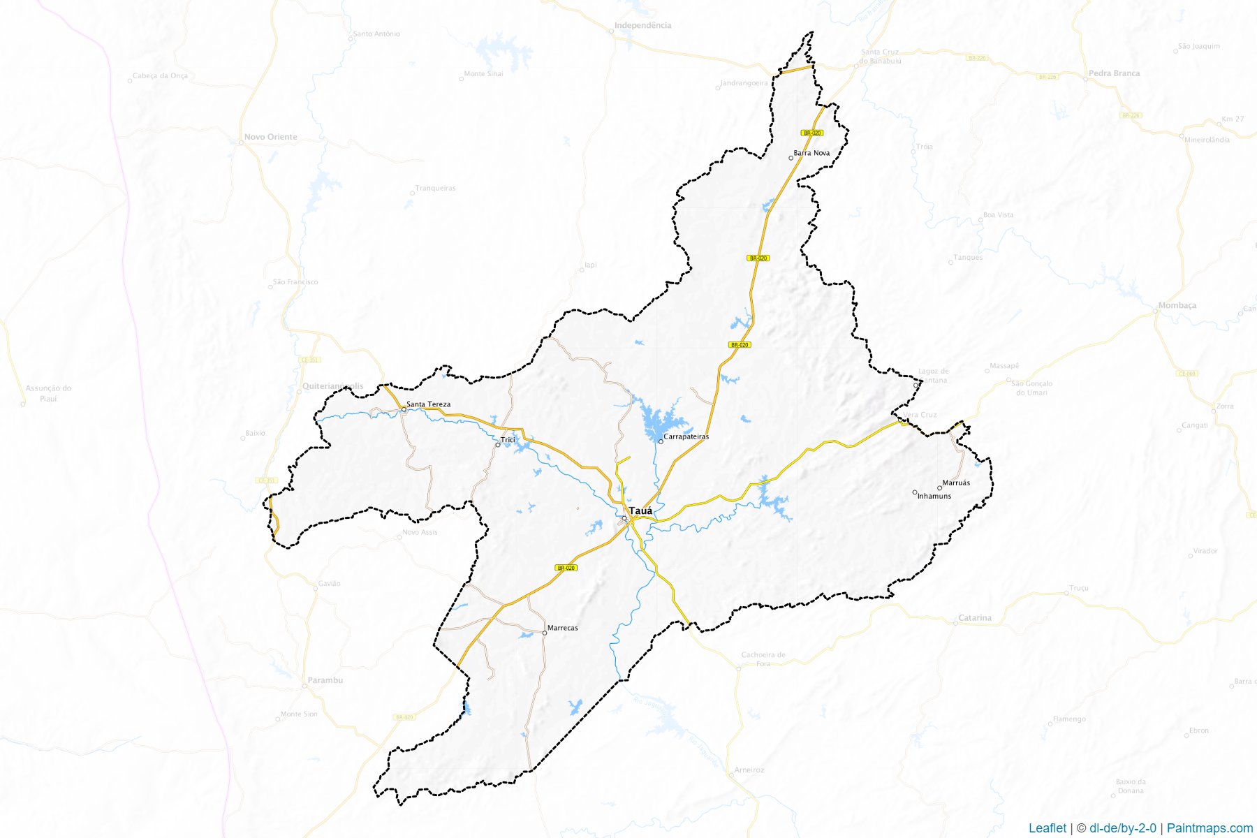 Muestras de recorte de mapas Taua (Ceara)-1