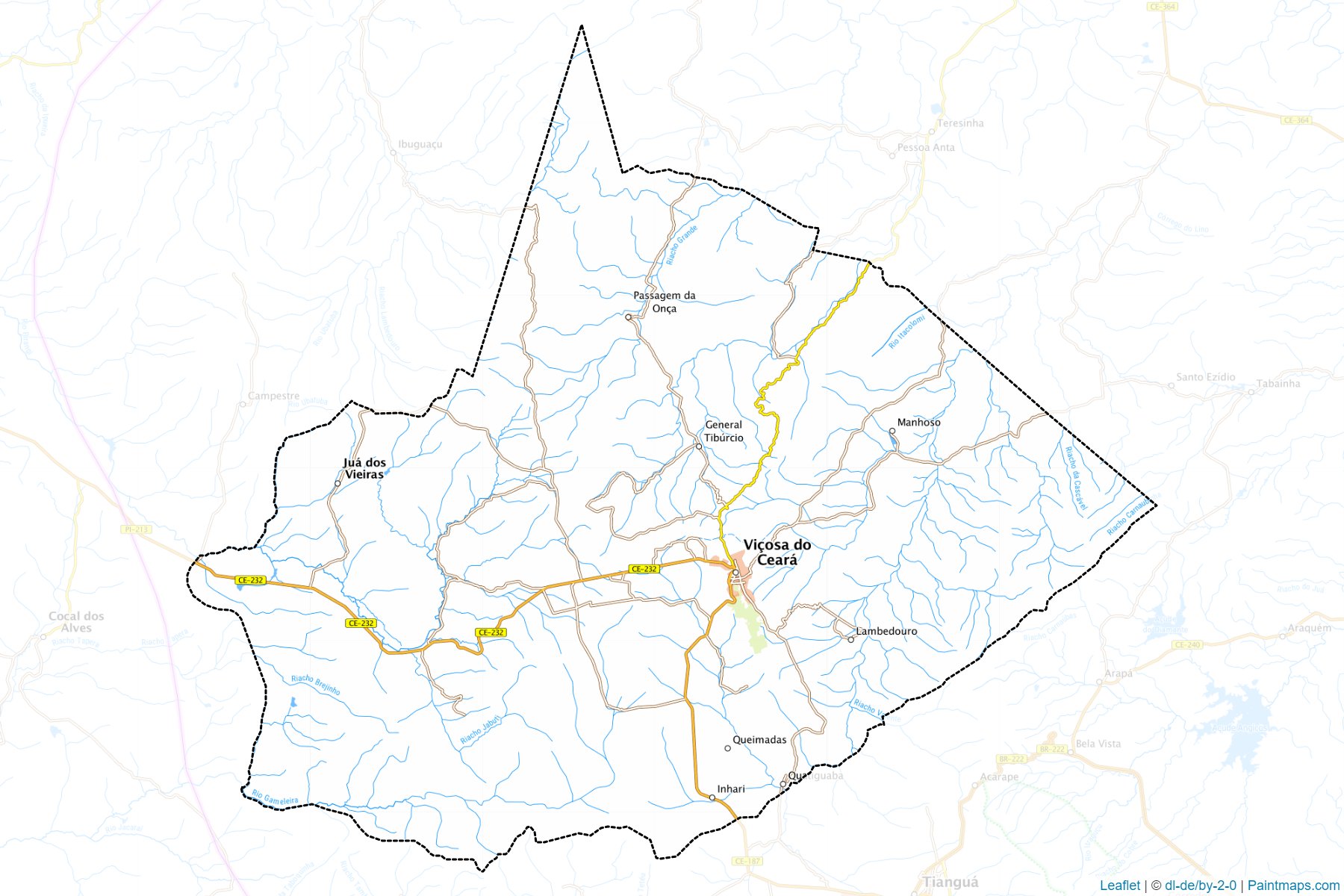 Muestras de recorte de mapas Vicosa do Ceara (Ceara)-1