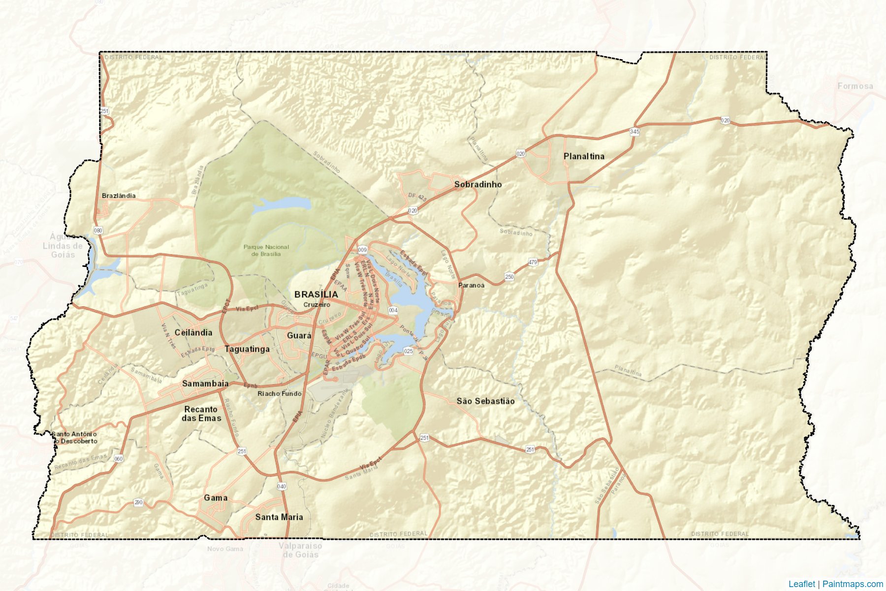 Brasilia (Federal District) Map Cropping Samples-2