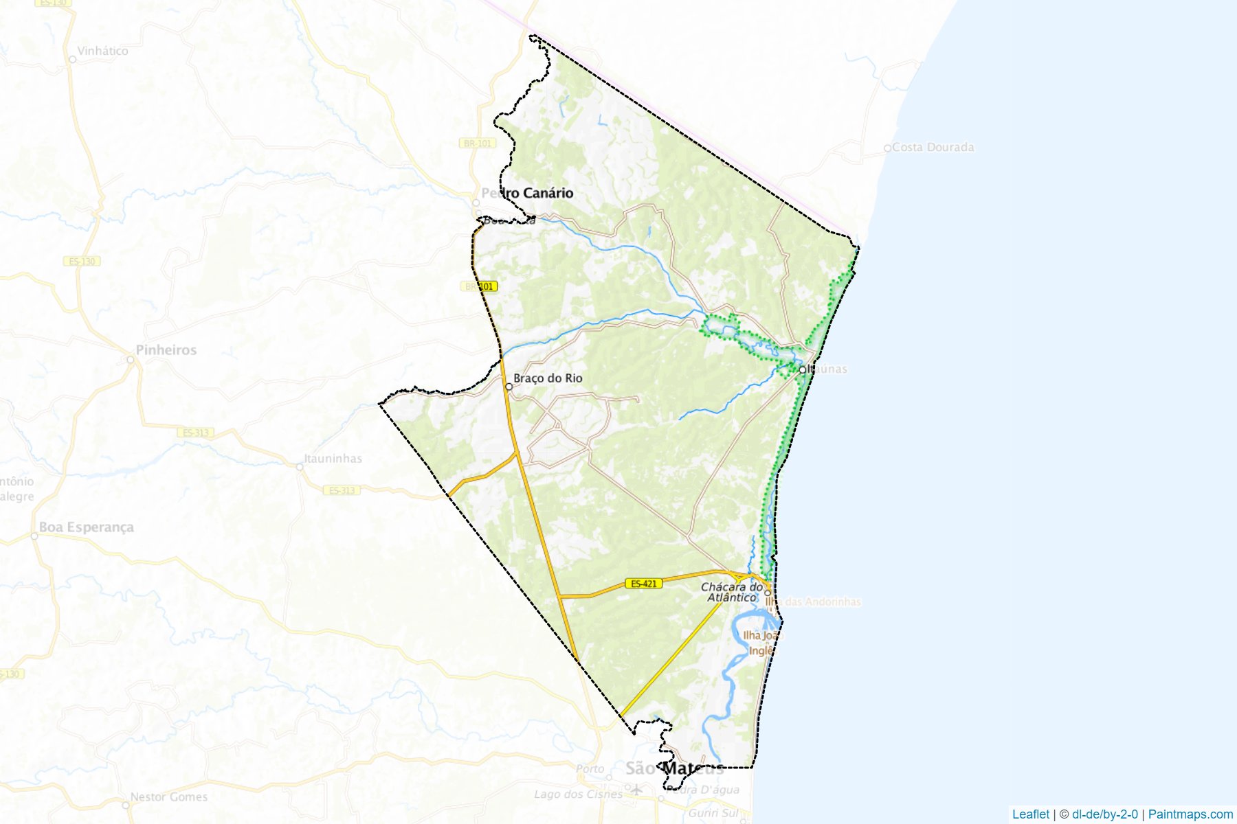 Muestras de recorte de mapas Conceicao da Barra (Espirito Santo)-1