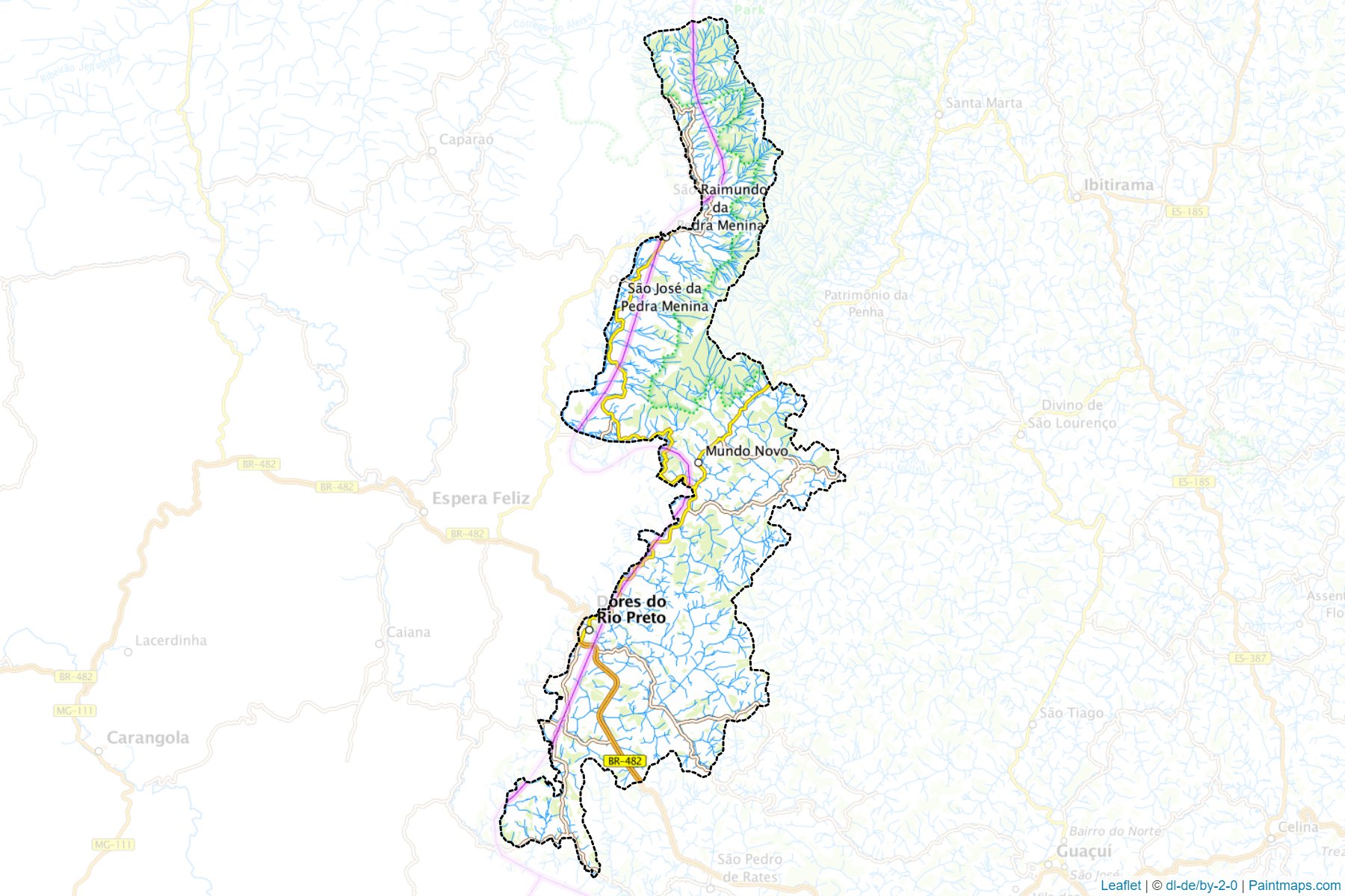 Dores do Rio Preto (Espirito Santo) Map Cropping Samples-1