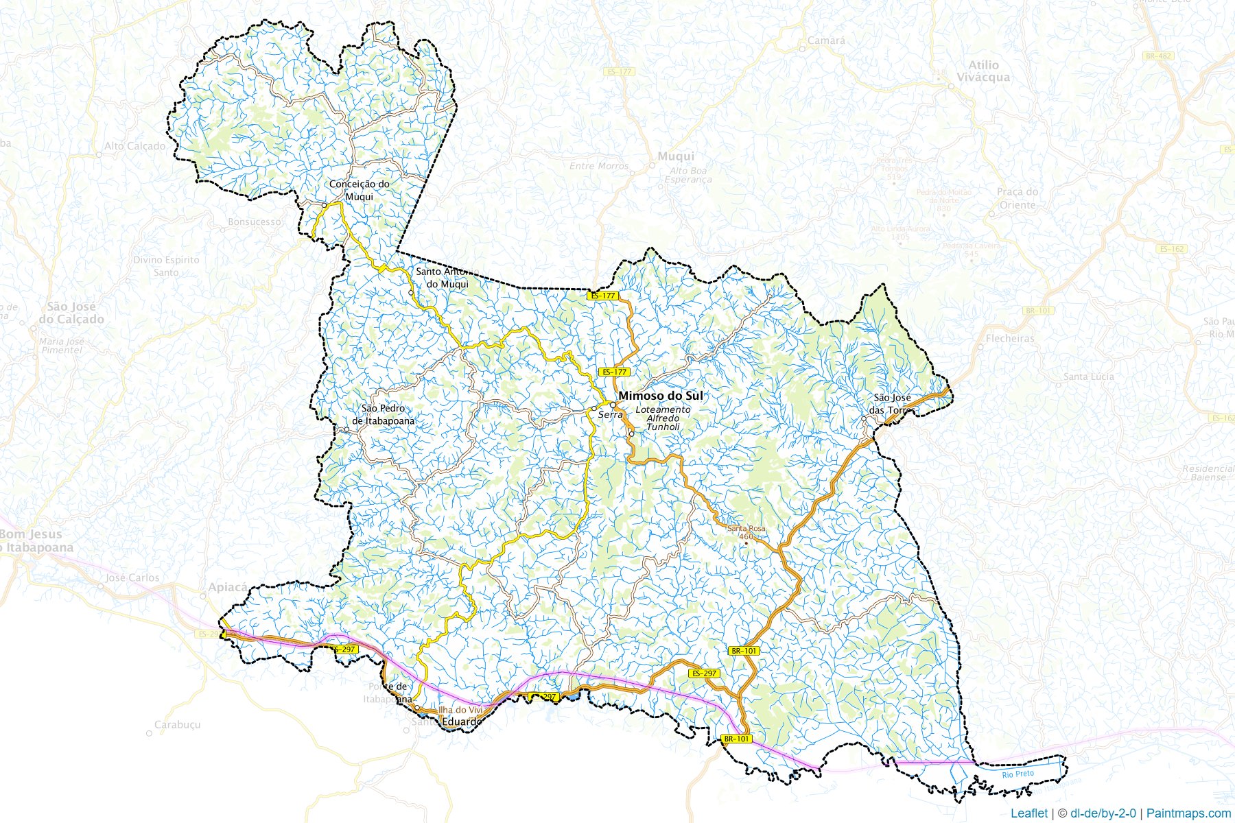 Mimoso do Sul (Espírito Santo) Haritası Örnekleri-1