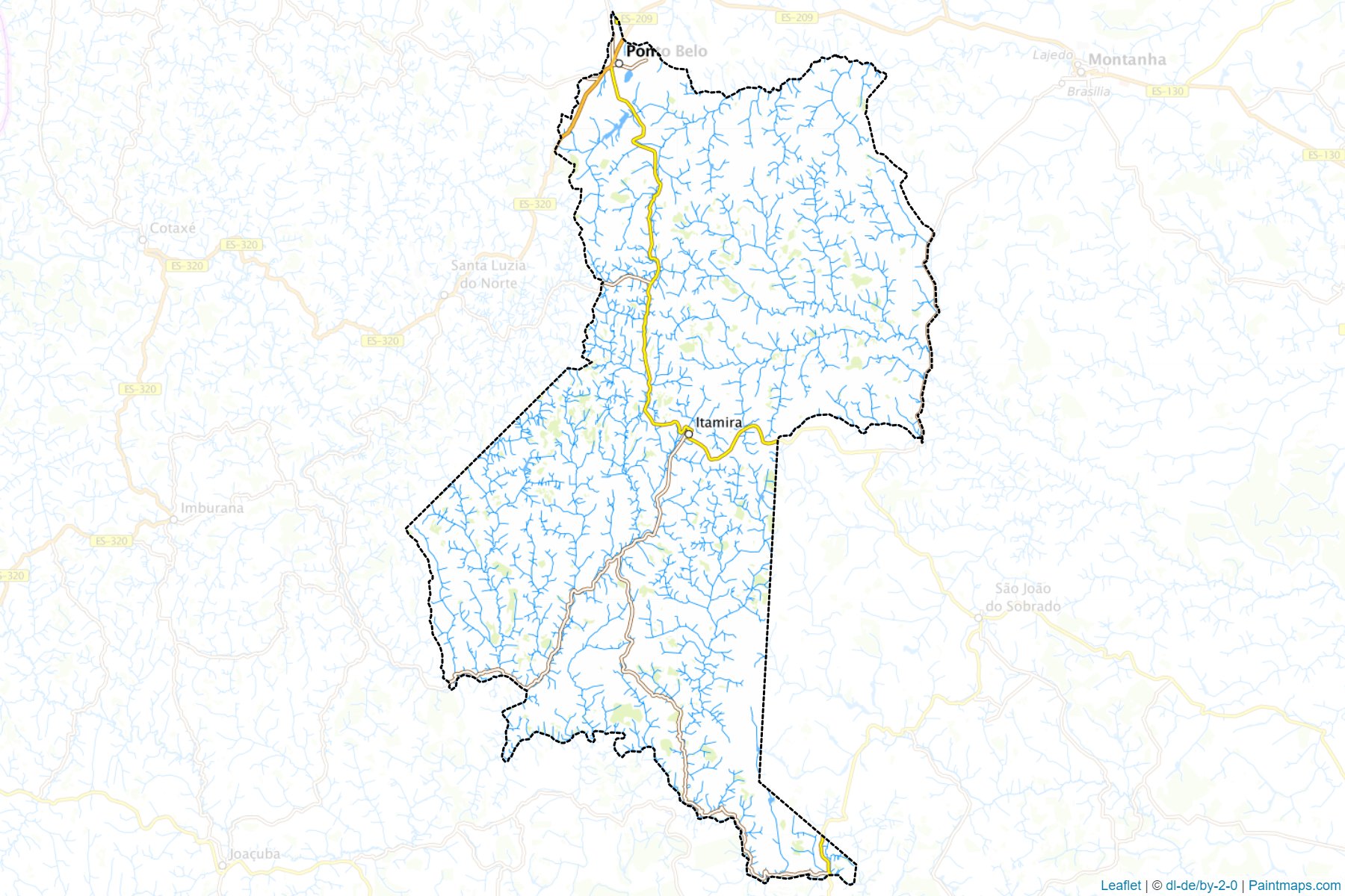 Muestras de recorte de mapas Ponto Belo (Espirito Santo)-1