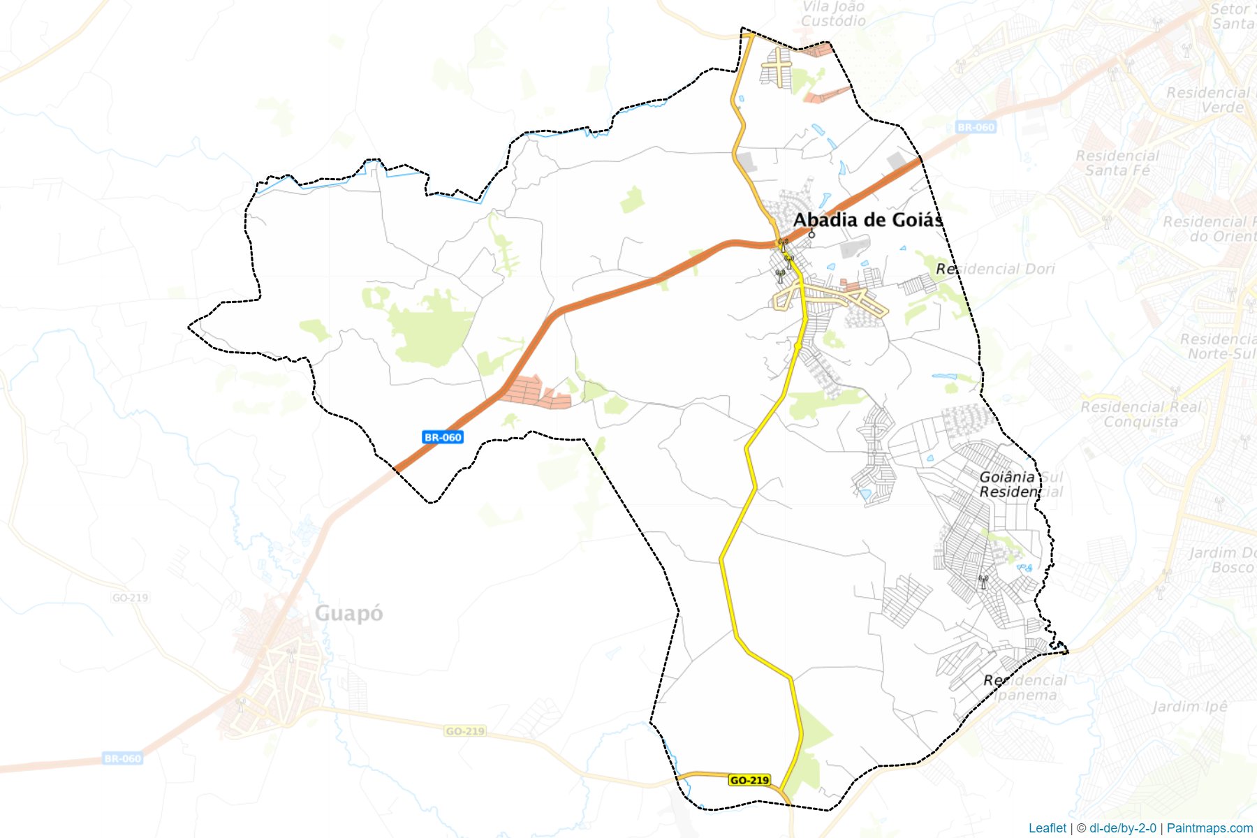 Muestras de recorte de mapas Abadia de Goias (Goias)-1