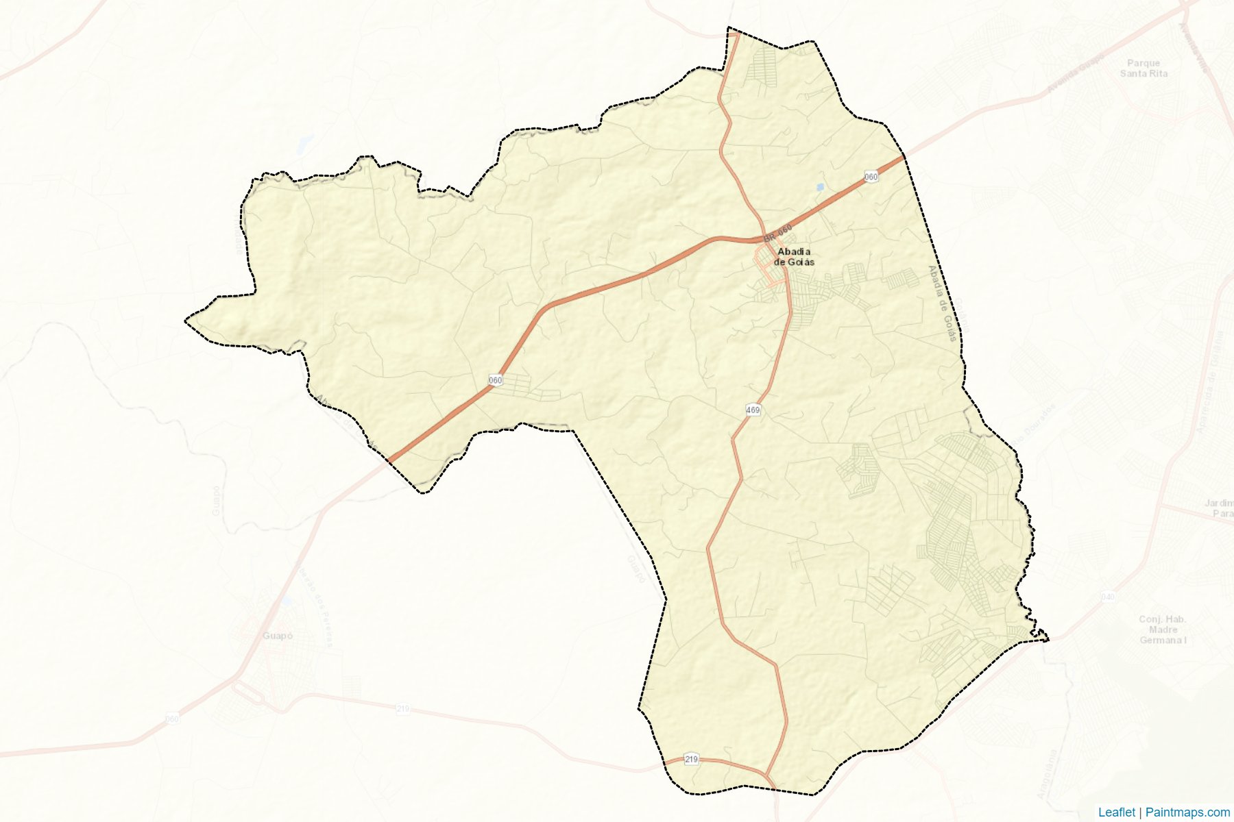 Muestras de recorte de mapas Abadia de Goias (Goias)-2