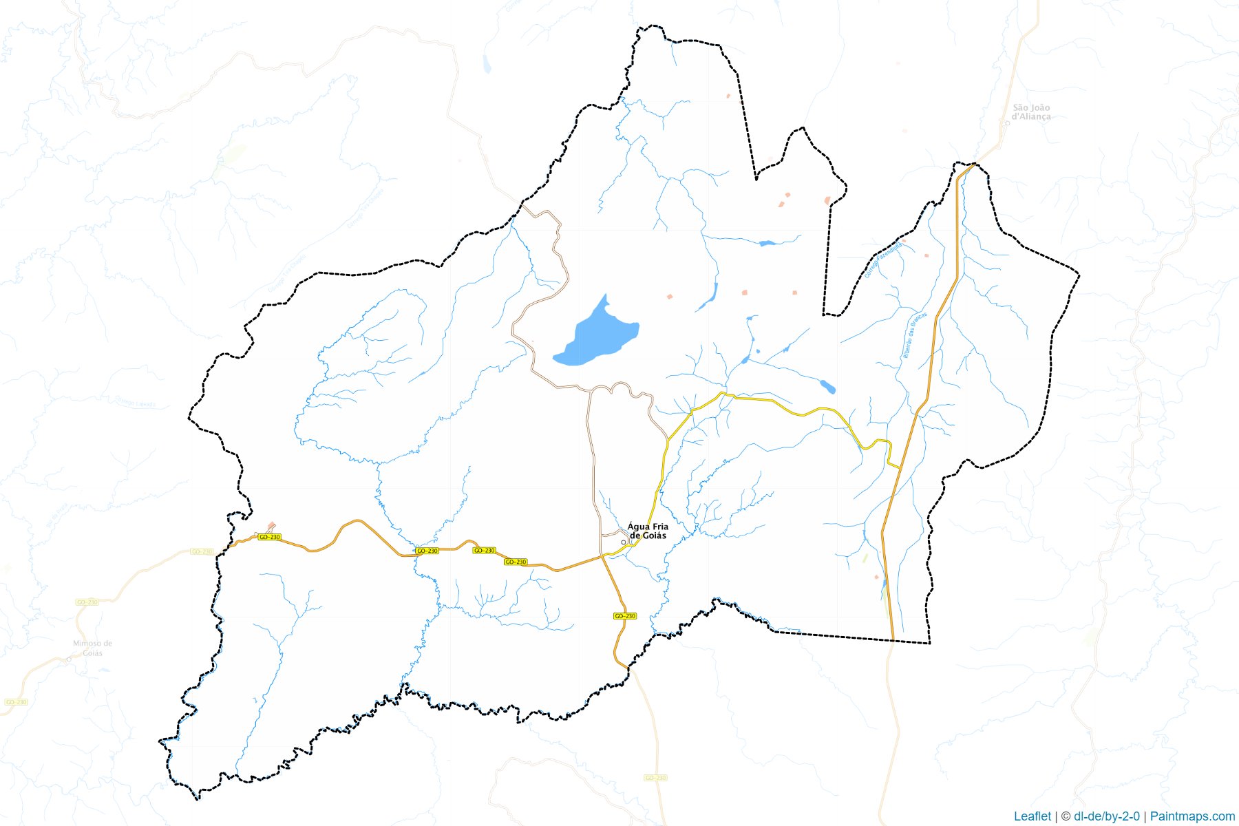 Muestras de recorte de mapas Agua Fria de Goias (Goias)-1