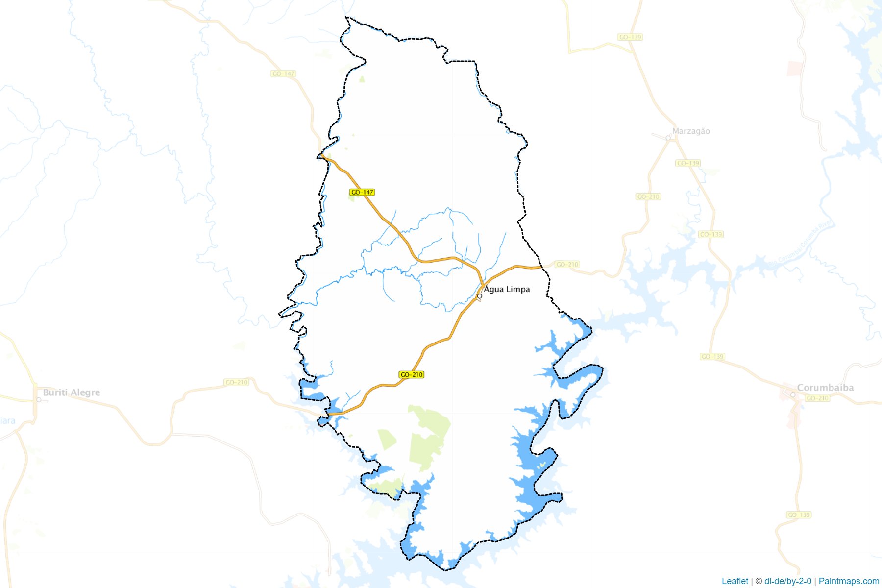 Muestras de recorte de mapas Agua Limpa (Goias)-1