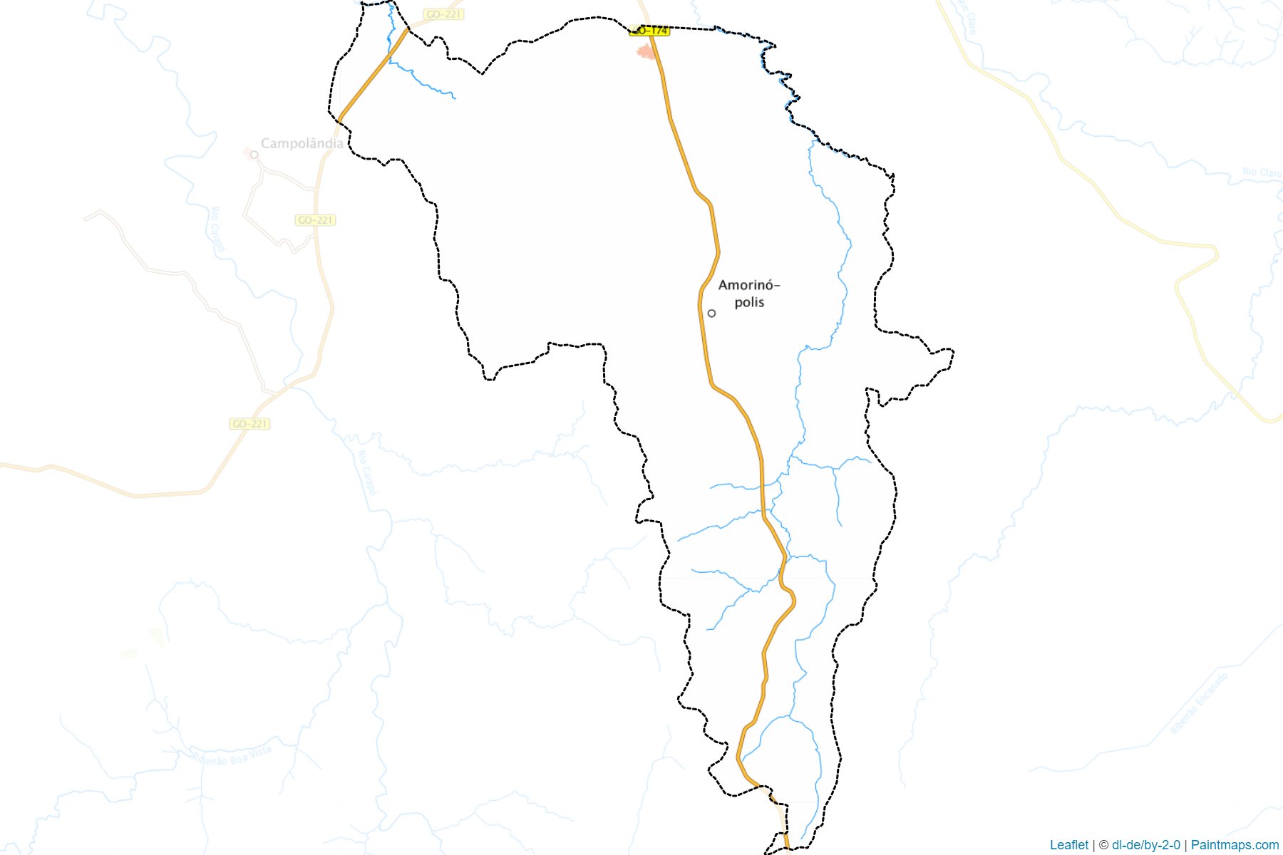 Muestras de recorte de mapas Amorinopolis (Goias)-1