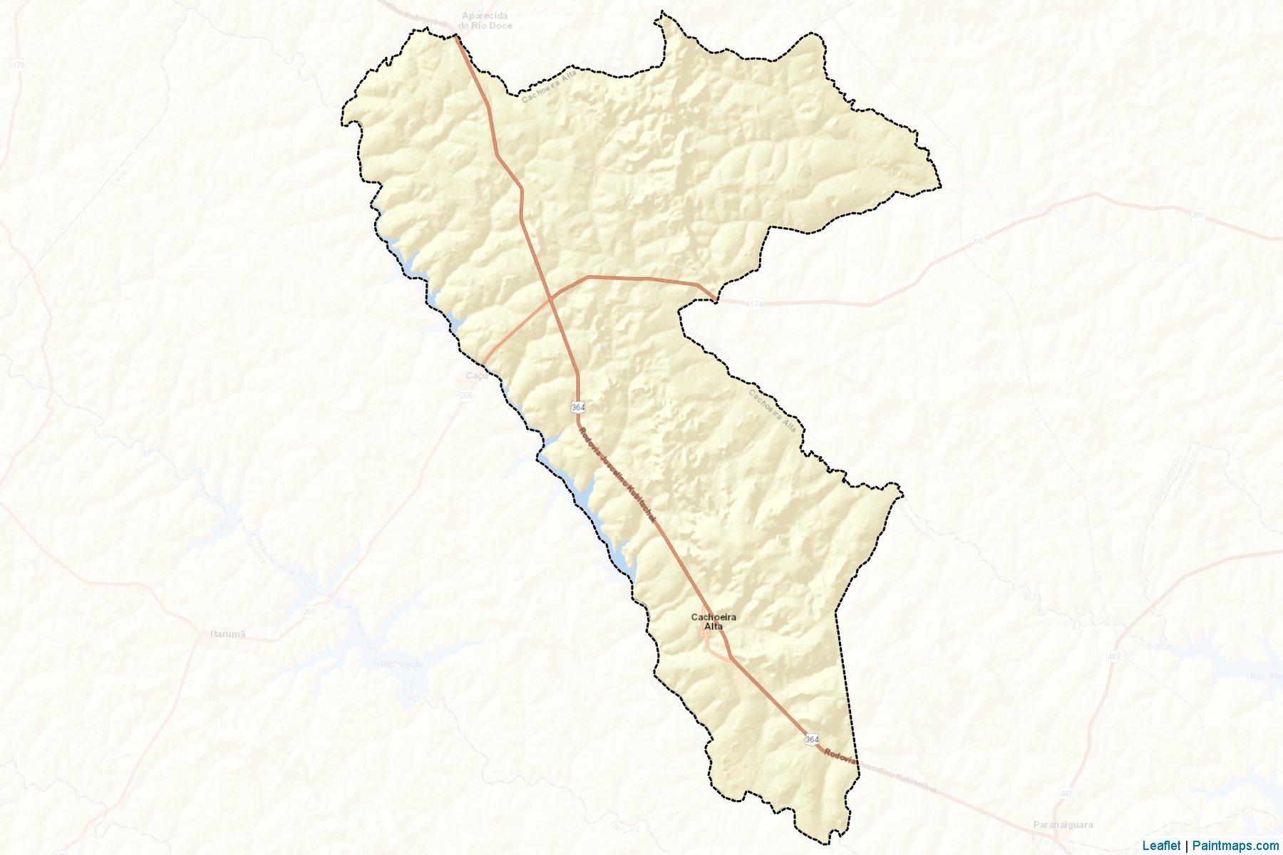 Muestras de recorte de mapas Cachoeira Alta (Goias)-2