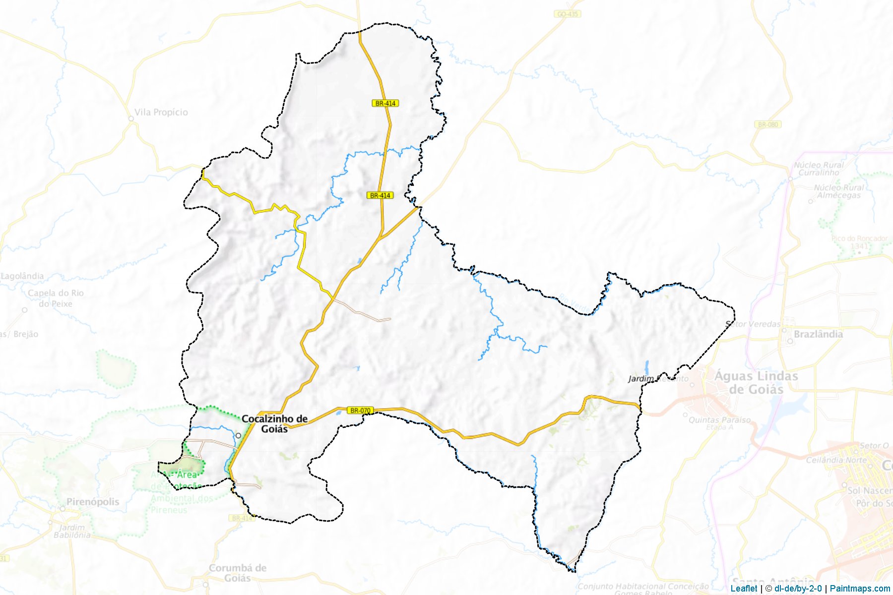 Muestras de recorte de mapas Cocalzinho de Goias (Goias)-1