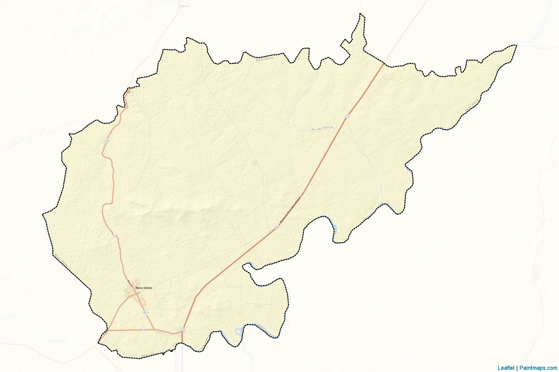 Muestras de recorte de mapas Nova Gloria (Goias)-2