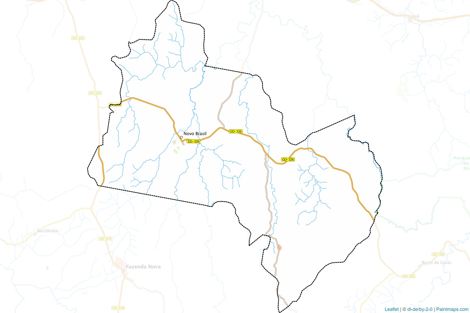 Muestras de recorte de mapas Novo Brasil (Goias)-1