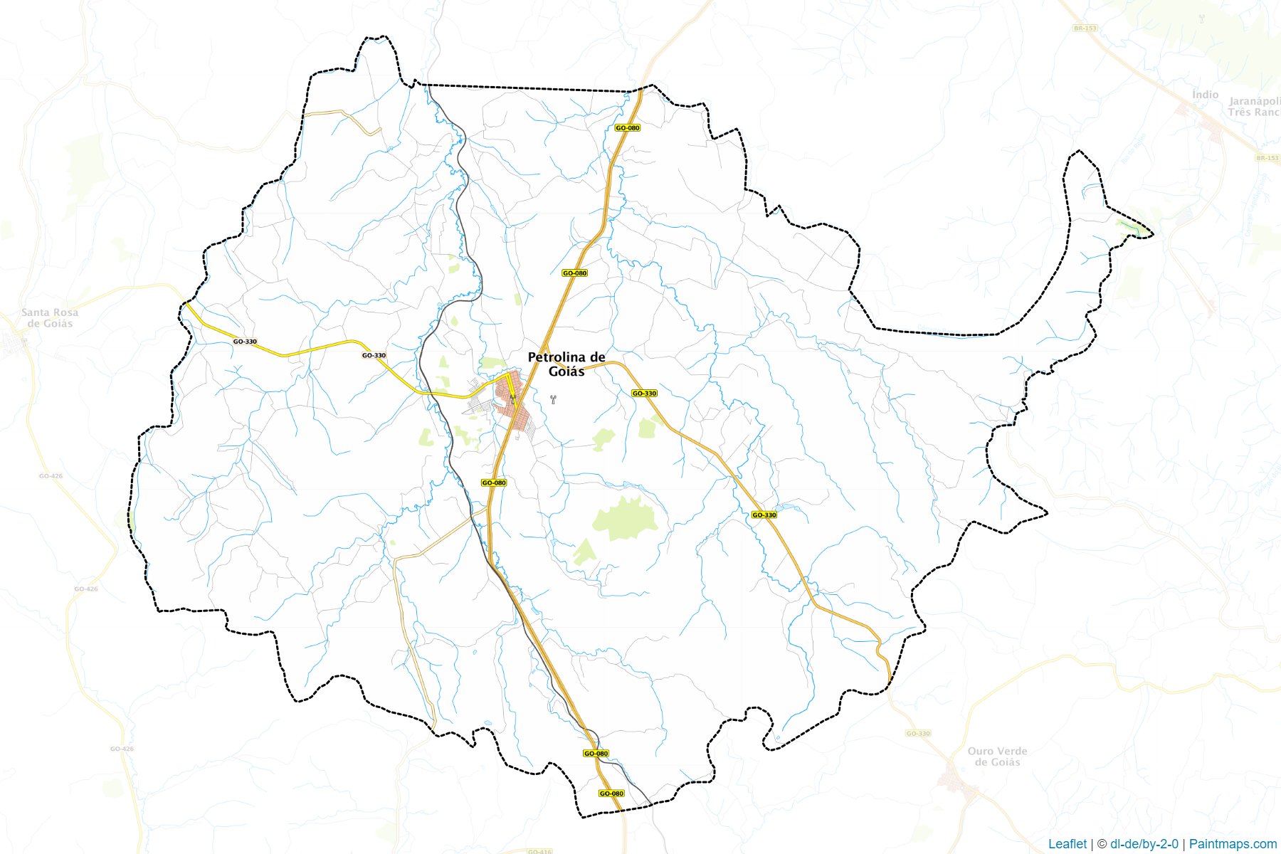 Muestras de recorte de mapas Petrolina de Goias (Goias)-1