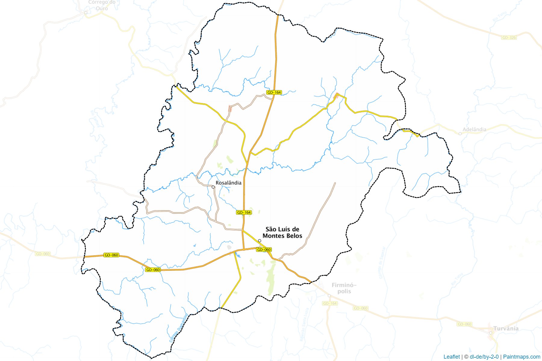 Muestras de recorte de mapas Sao Luis de Montes Belos (Goias)-1