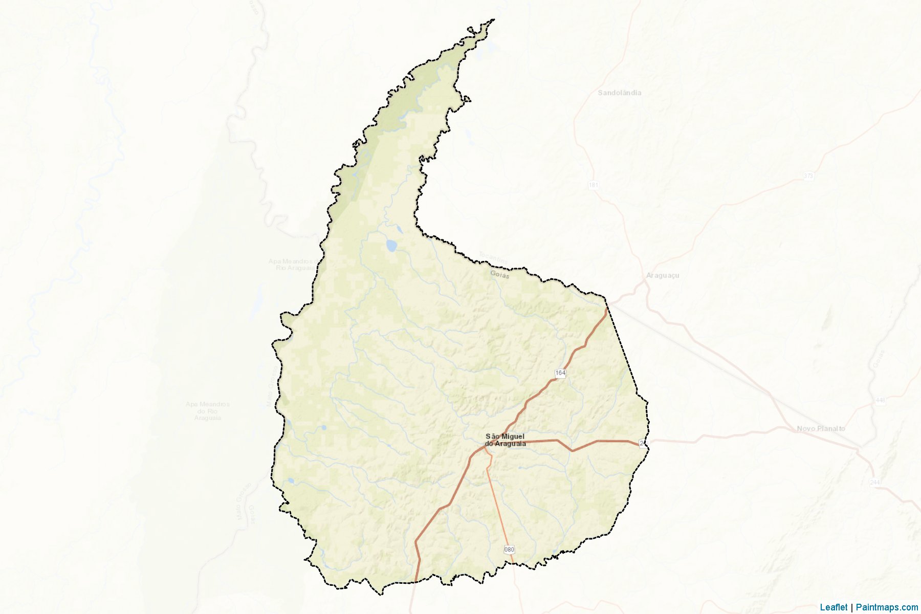 Muestras de recorte de mapas Sao Miguel do Araguaia (Goias)-2