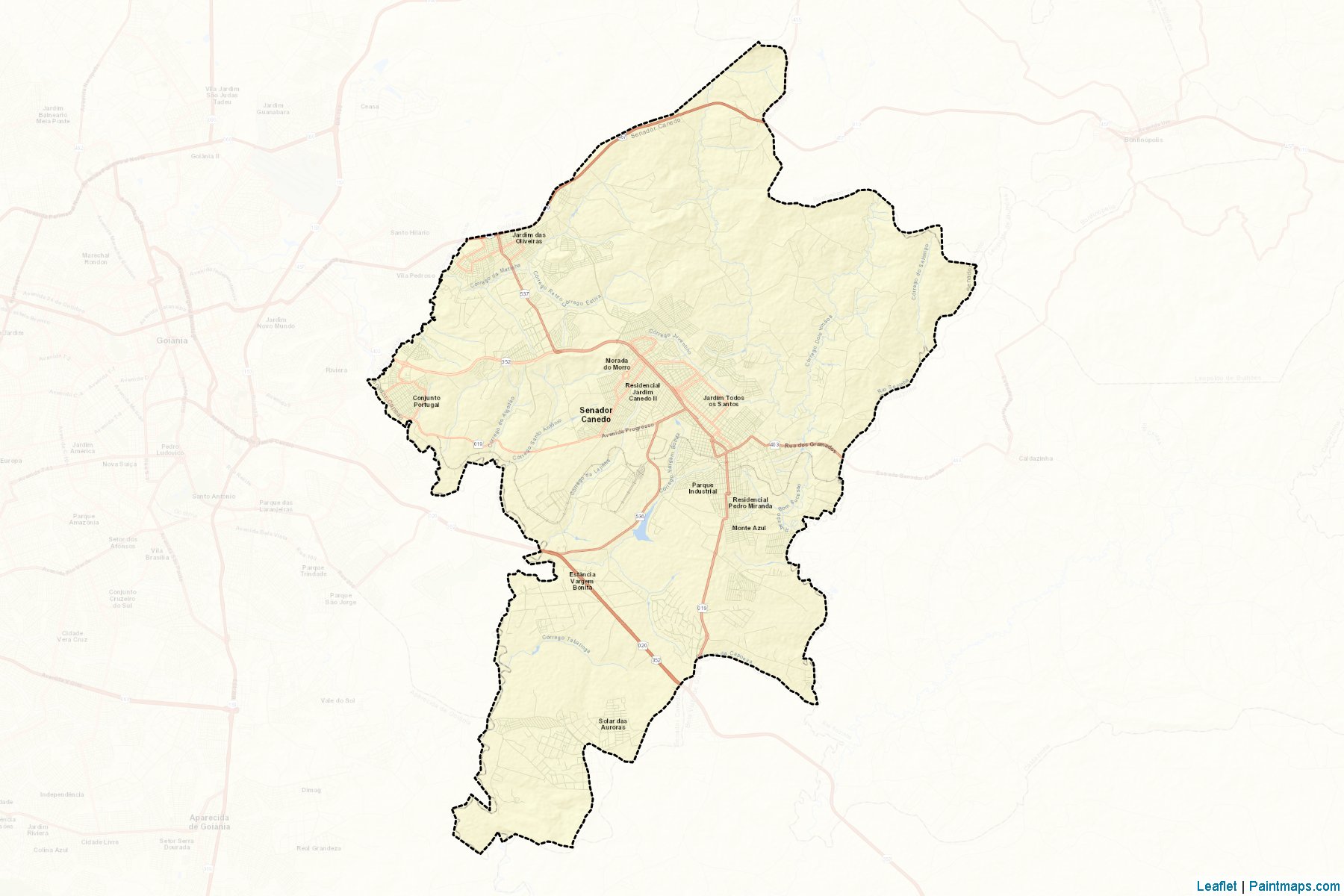 Muestras de recorte de mapas Senador Canedo (Goias)-2