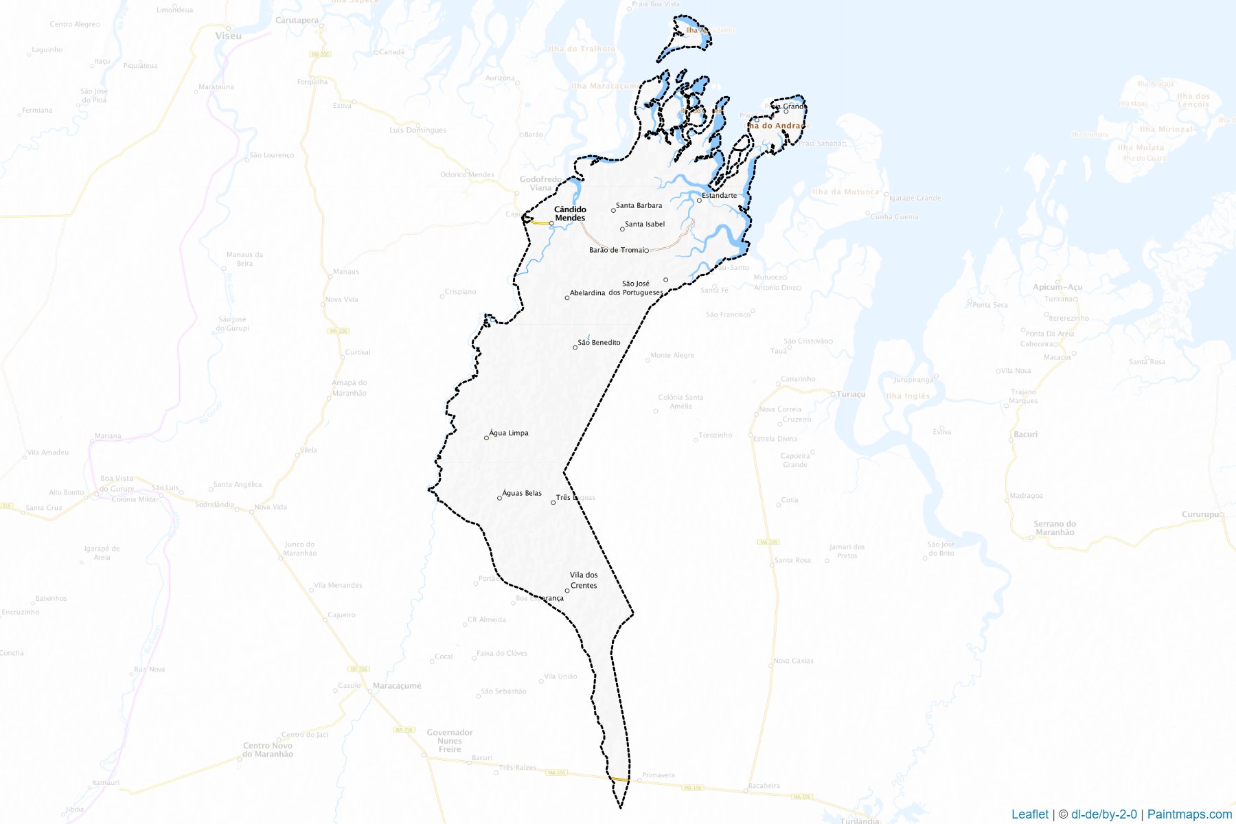 Muestras de recorte de mapas Candido Mendes (Maranhao)-1