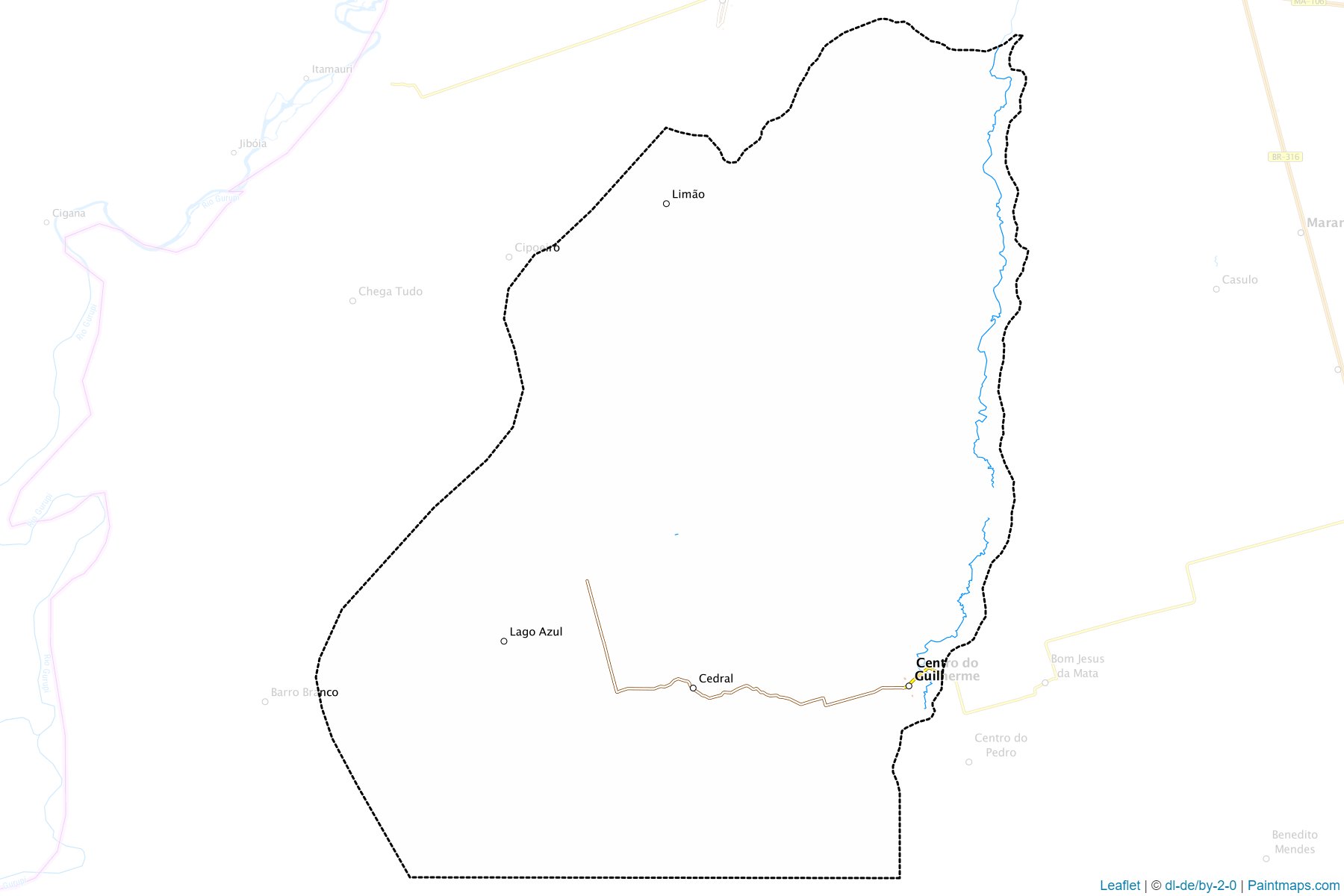 Muestras de recorte de mapas Centro do Guilherme (Maranhao)-1