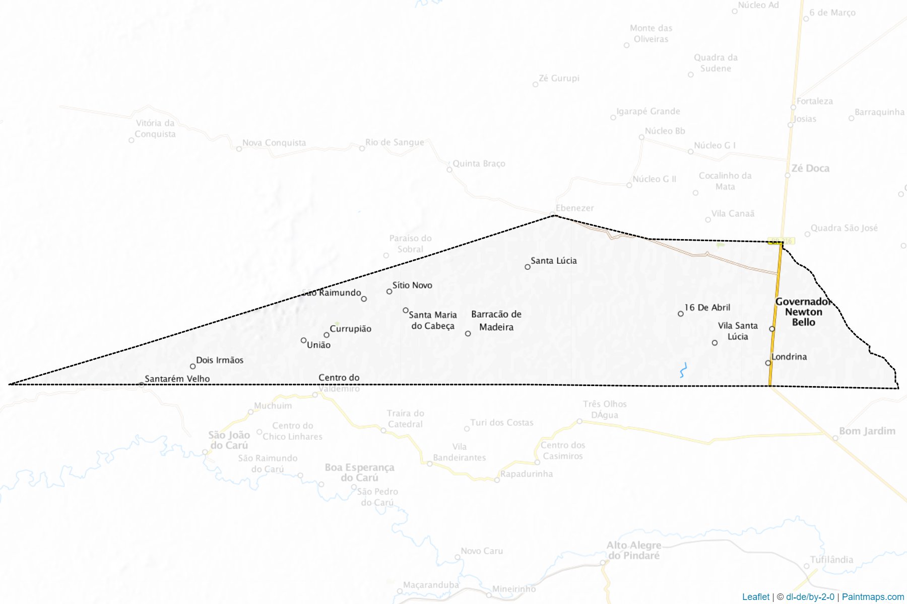 Muestras de recorte de mapas Governador Newton Bello (Maranhao)-1