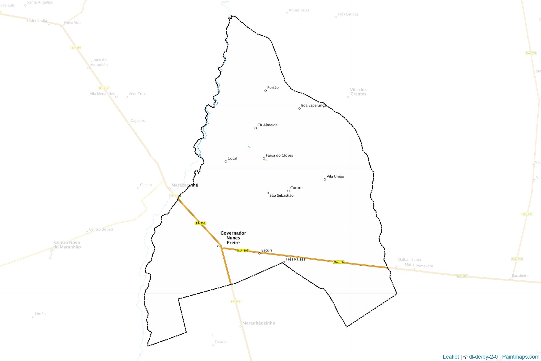 Muestras de recorte de mapas Governador Nunes Freire (Maranhao)-1