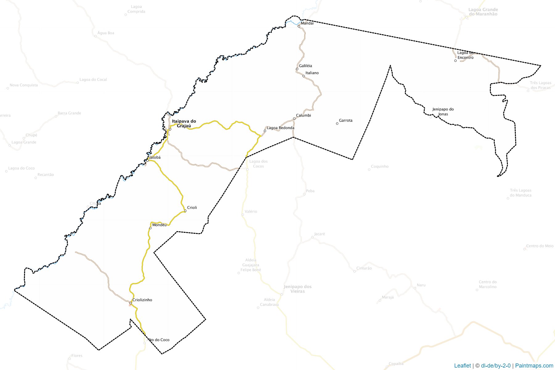 Muestras de recorte de mapas Itaipava do Grajau (Maranhao)-1