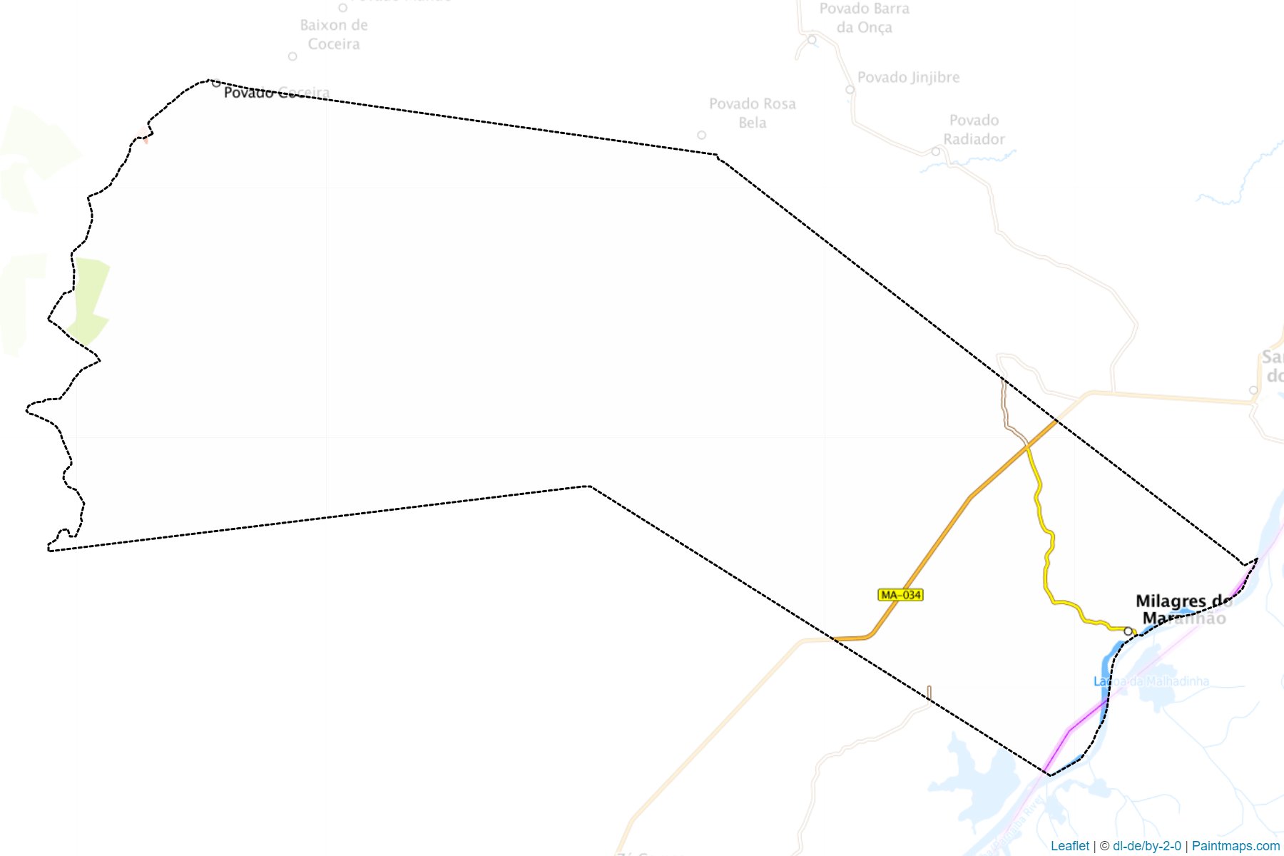 Milagres do Maranhao (Maranhao) Map Cropping Samples-1