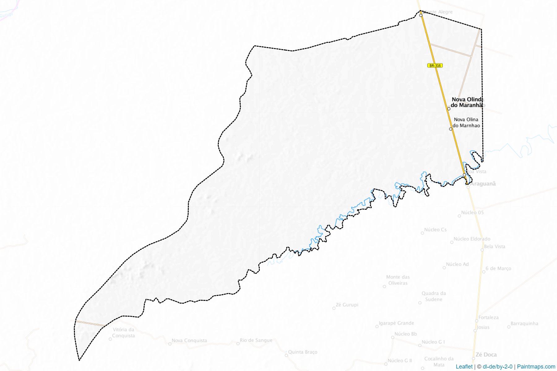 Nova Olinda do Maranhao (Maranhao) Map Cropping Samples-1