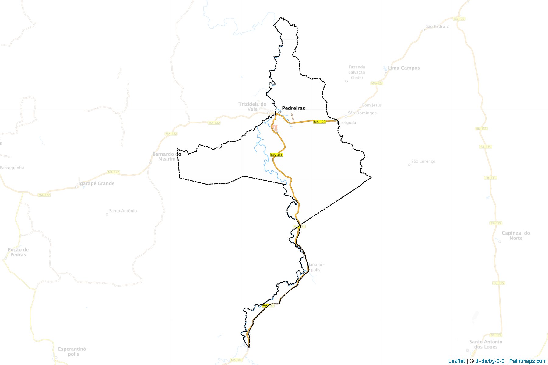 Muestras de recorte de mapas Pedreiras (Maranhao)-1