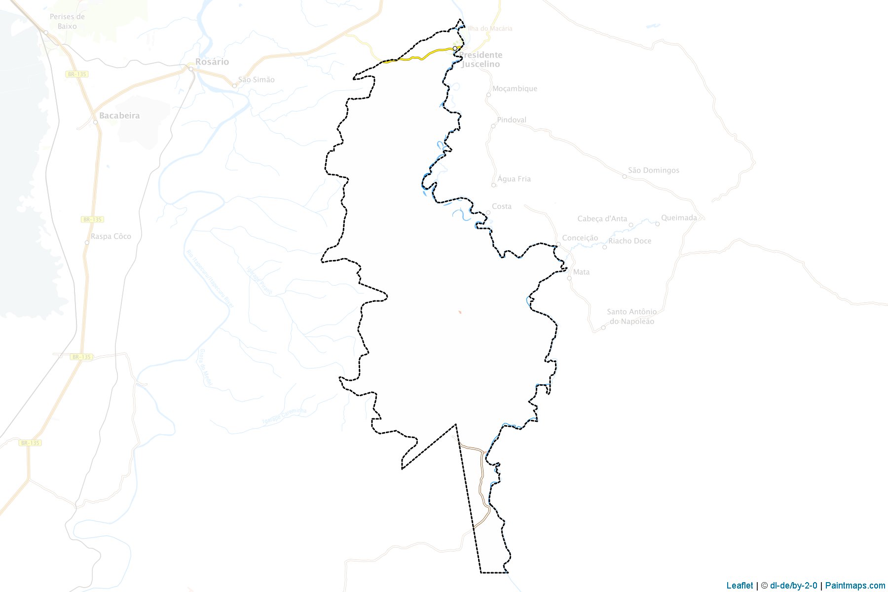 Muestras de recorte de mapas Presidente Juscelino (Maranhao)-1