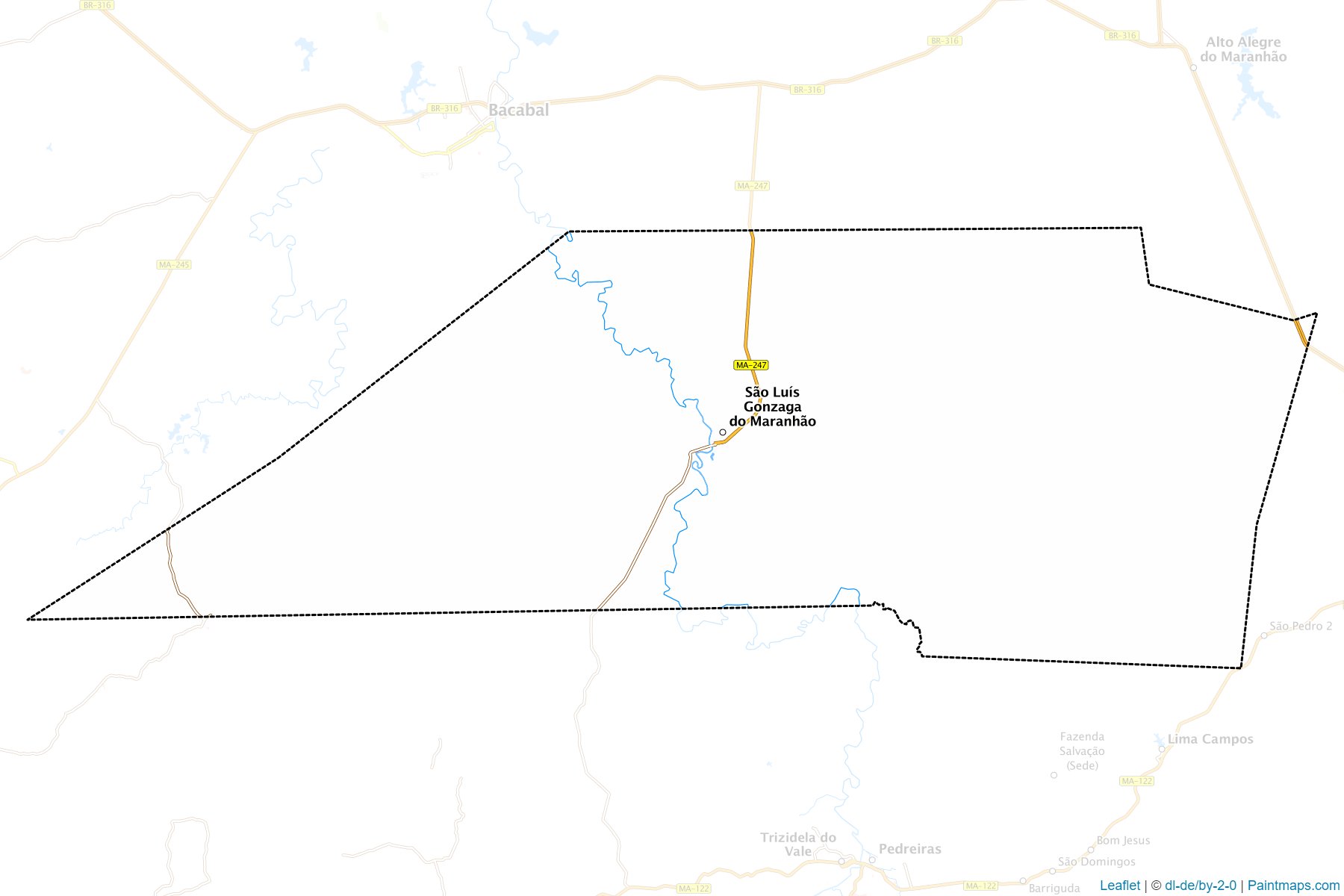 Sao Luis Gonzaga do Maranhao (Maranhao) Map Cropping Samples-1