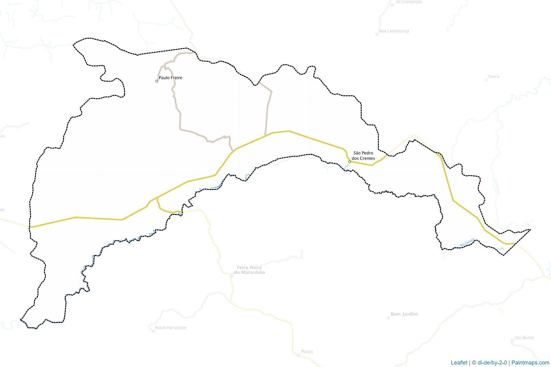 Muestras de recorte de mapas Sao Pedro dos Crentes (Maranhao)-1