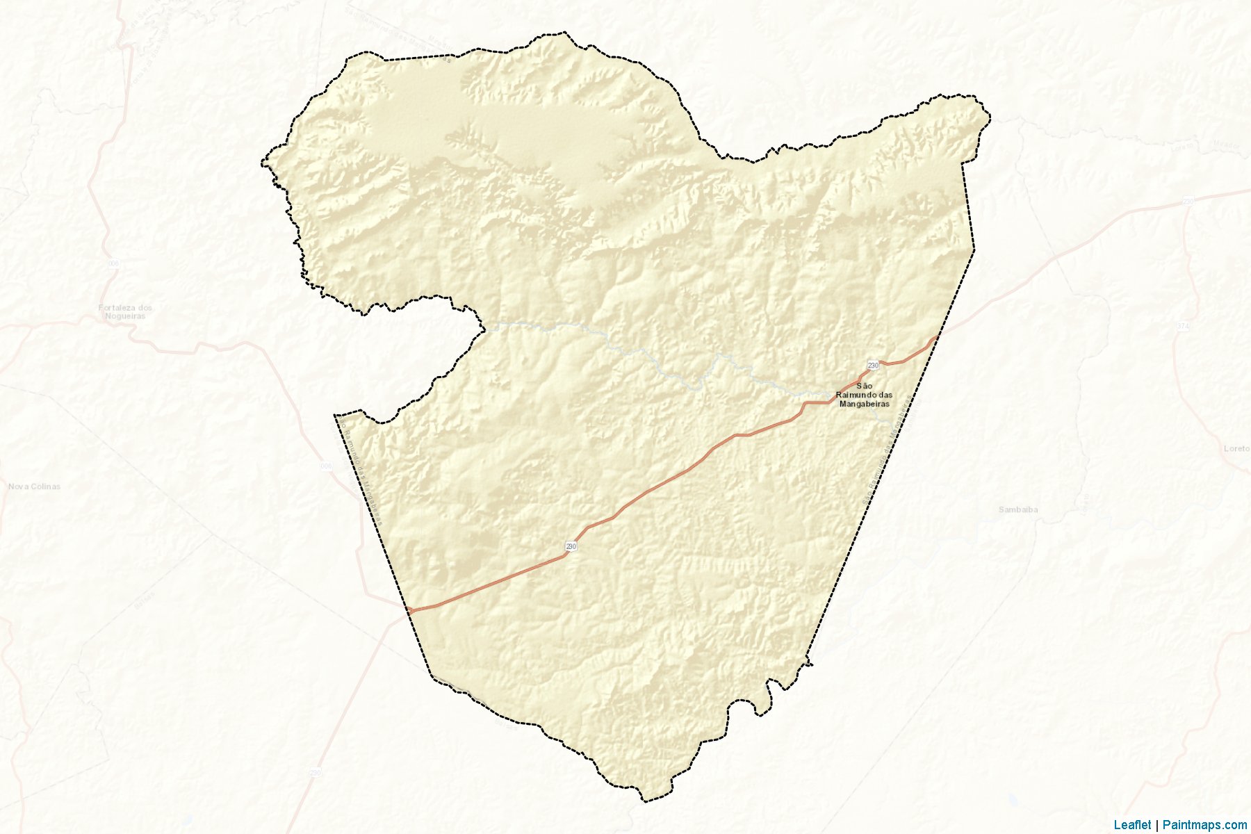 Muestras de recorte de mapas Sao Raimundo das Mangabeiras (Maranhao)-2