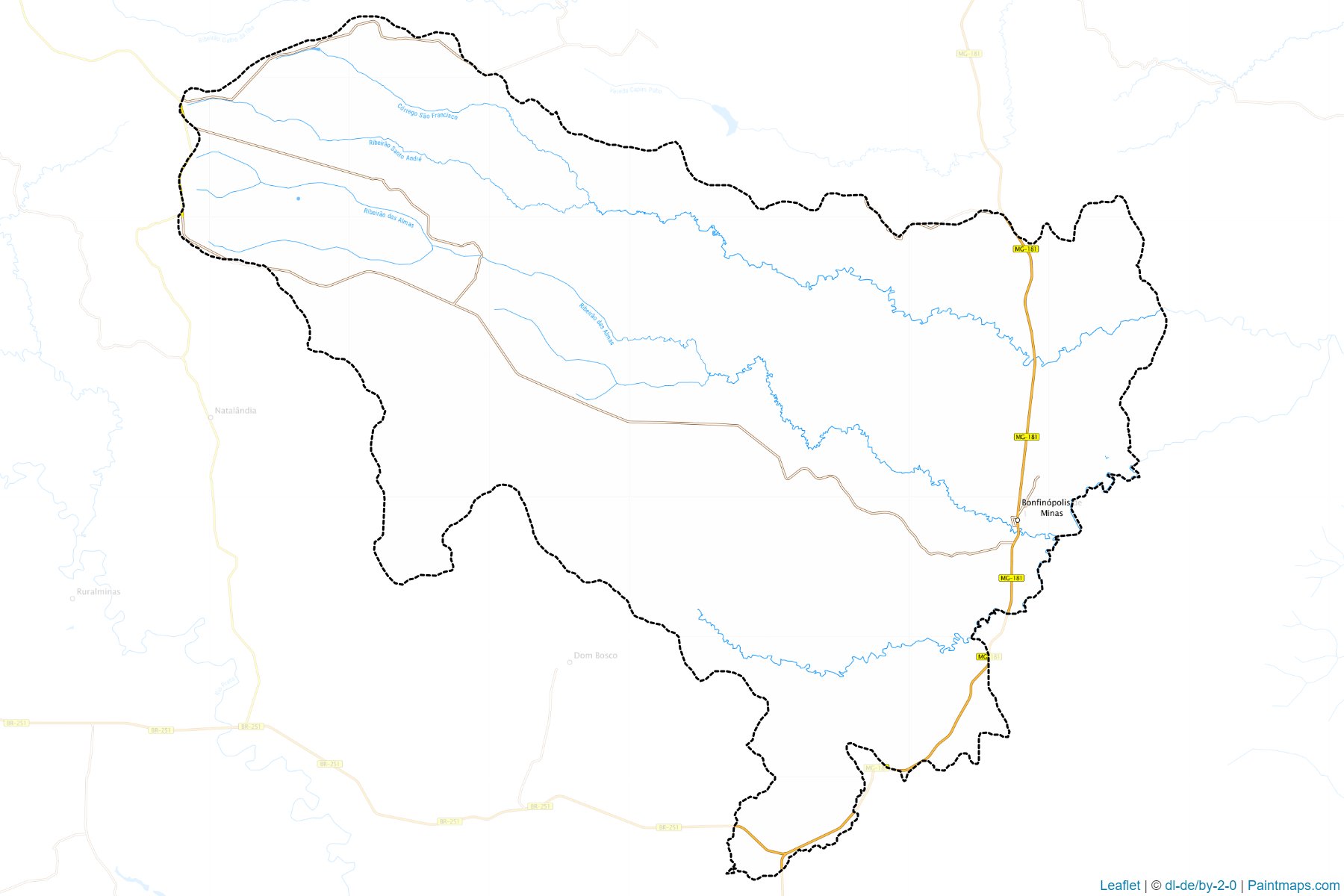 Bonfinopolis de Minas (Minas Gerais) Haritası Örnekleri-1