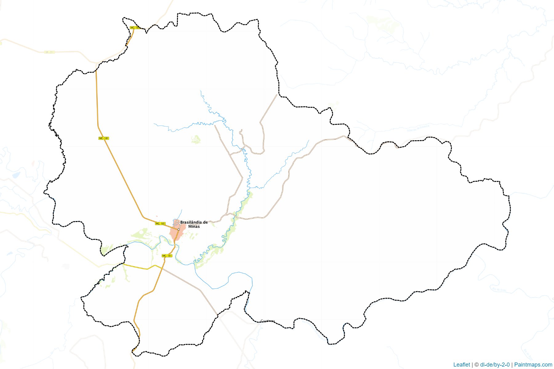 Brasilandia de Minas (Minas Gerais) Map Cropping Samples-1