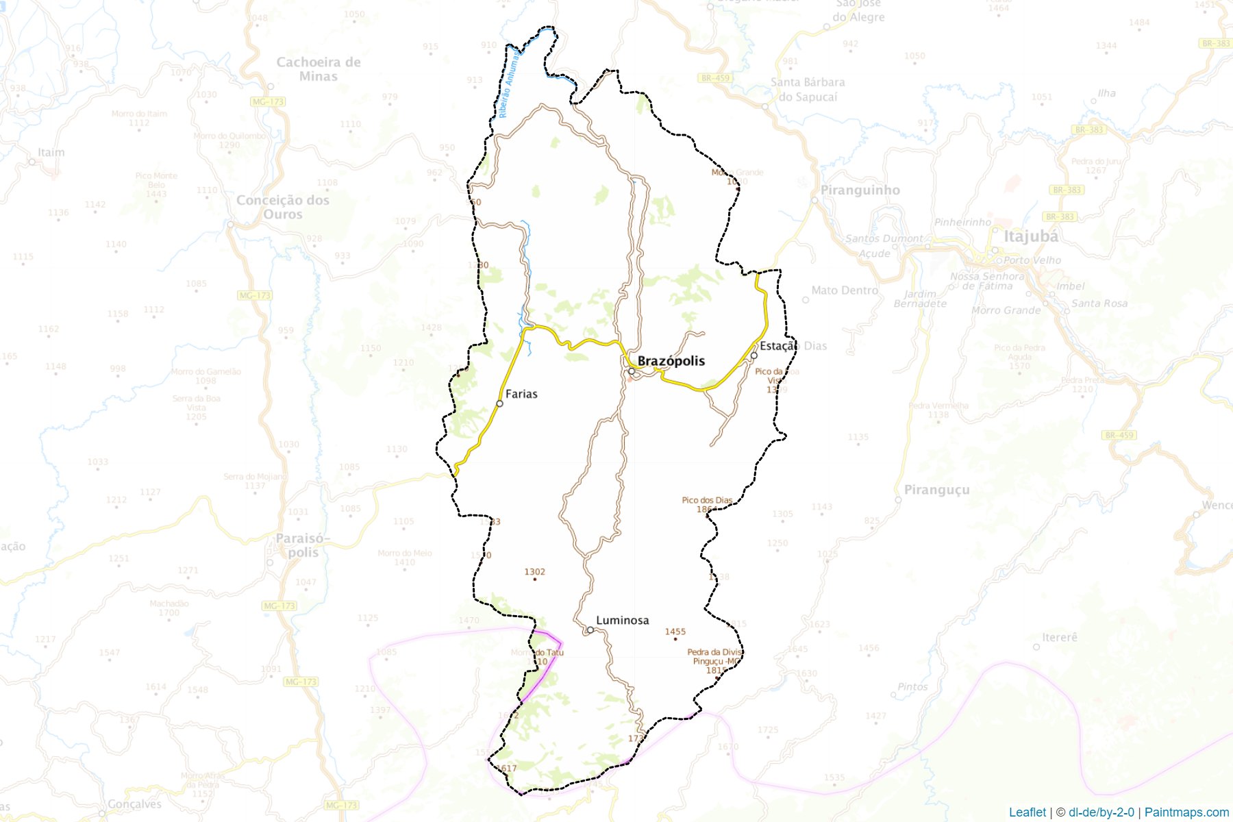 Brazopolis (Minas Gerais) Map Cropping Samples-1