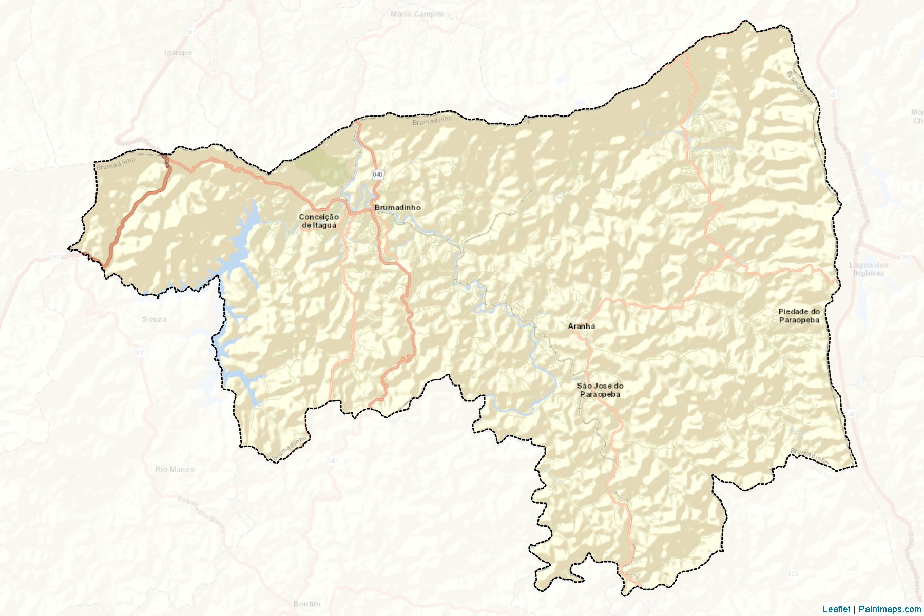 Muestras de recorte de mapas Brumadinho (Minas Gerais)-2