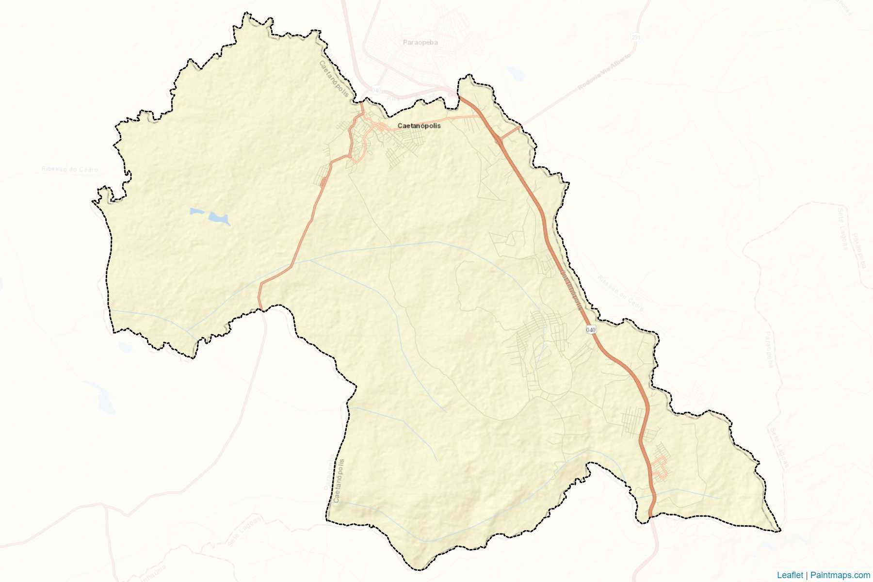 Caetanopolis (Minas Gerais) Map Cropping Samples-2